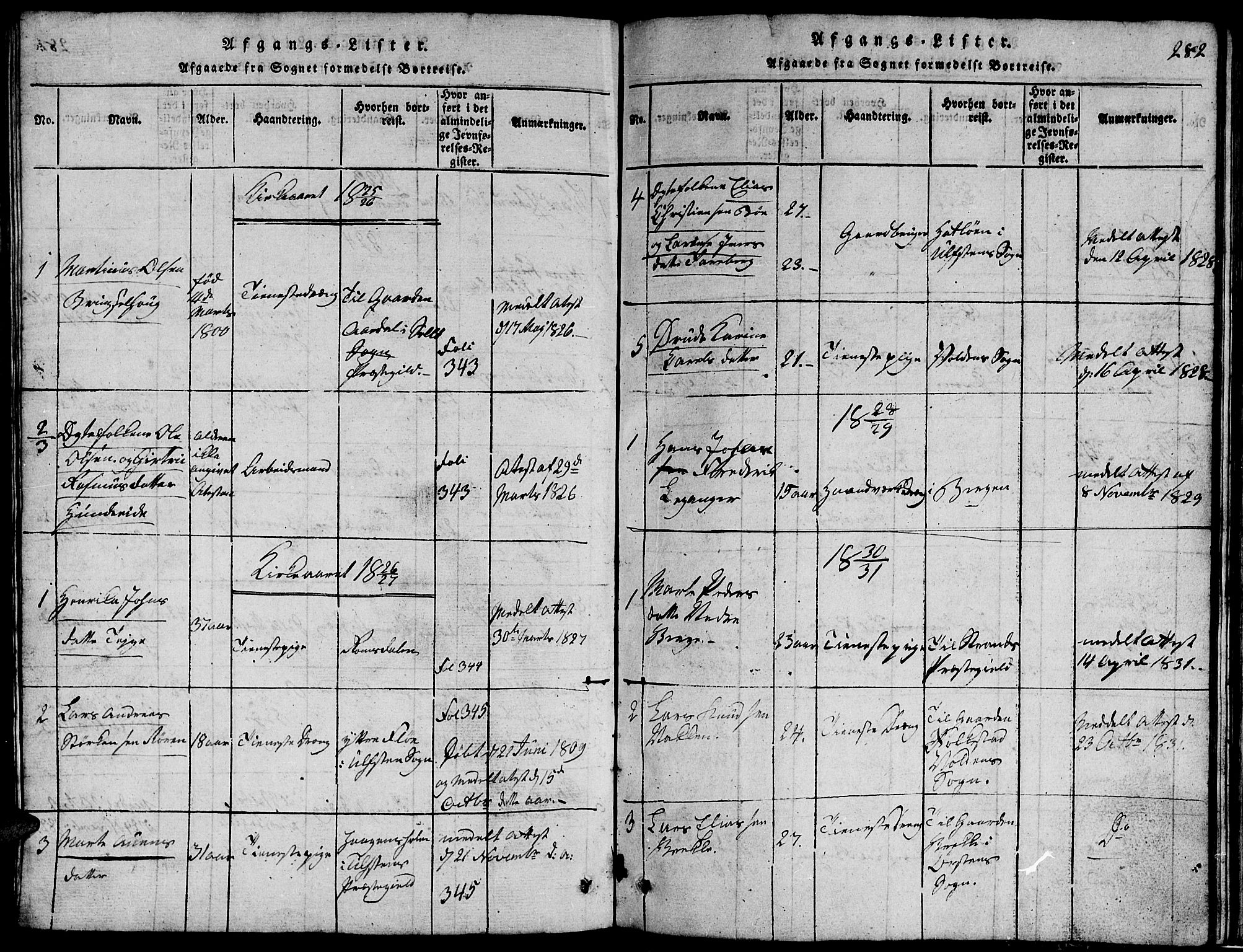 Ministerialprotokoller, klokkerbøker og fødselsregistre - Møre og Romsdal, SAT/A-1454/507/L0078: Klokkerbok nr. 507C01, 1816-1840, s. 282