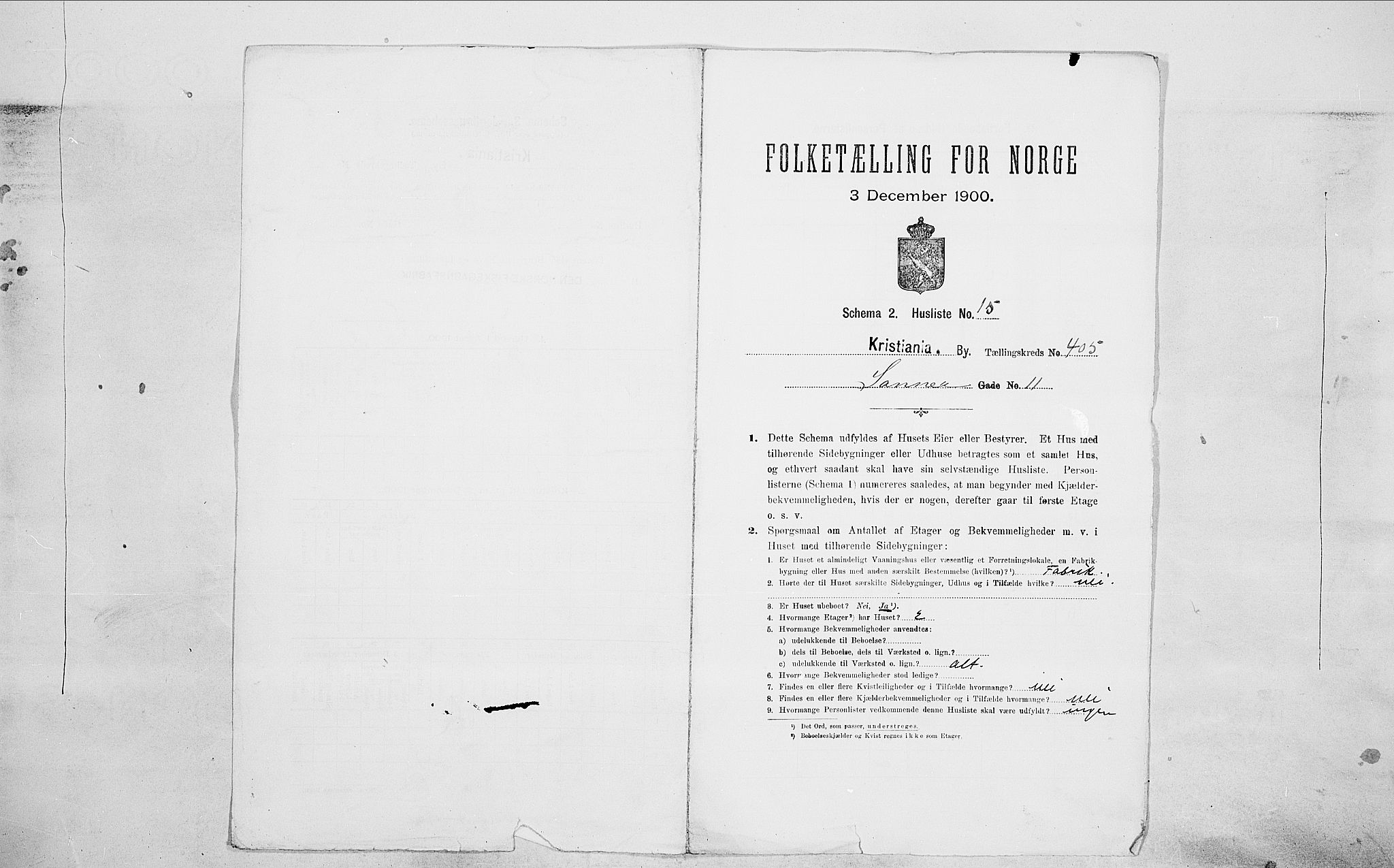 SAO, Folketelling 1900 for 0301 Kristiania kjøpstad, 1900, s. 78546