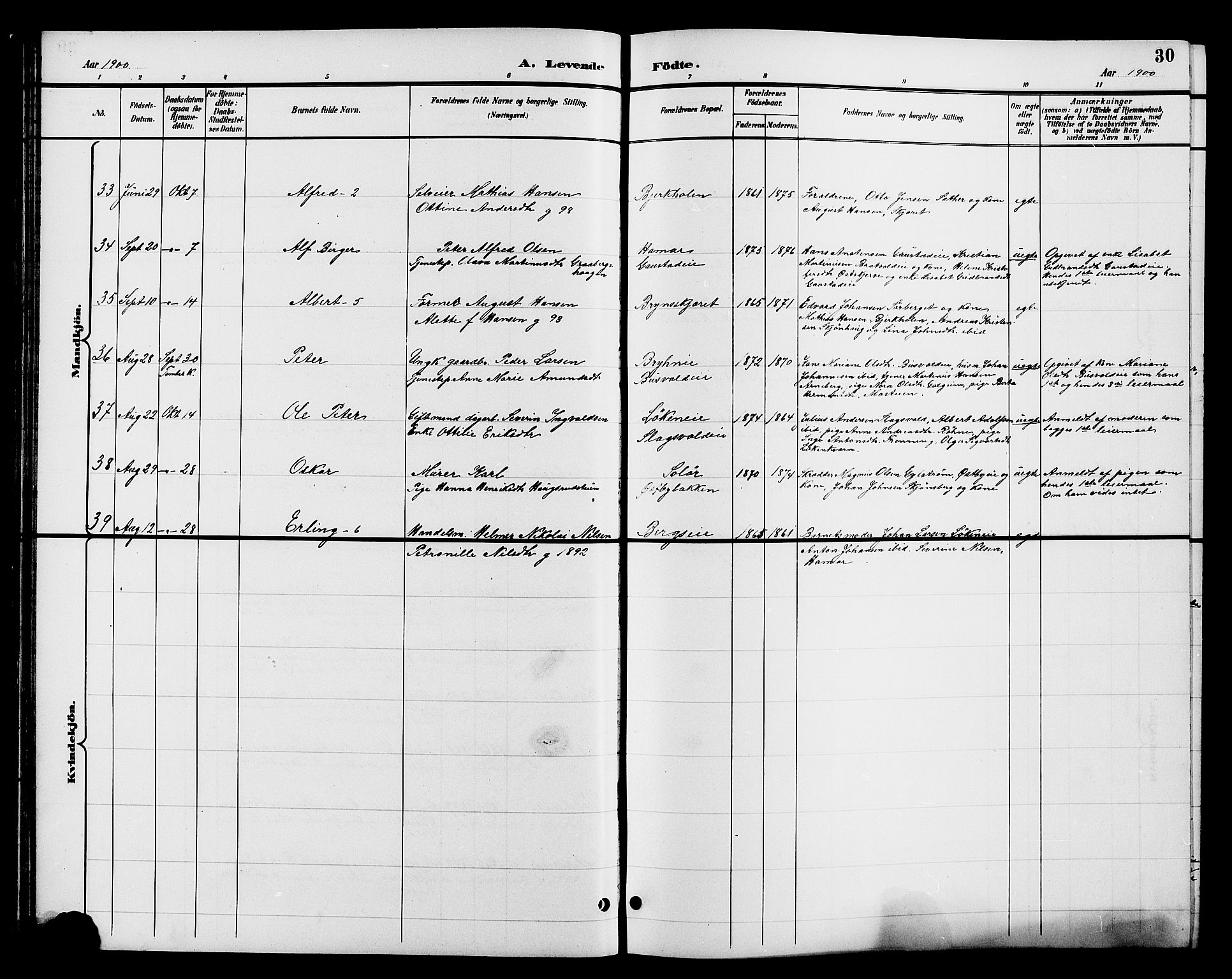 Romedal prestekontor, AV/SAH-PREST-004/L/L0012: Klokkerbok nr. 12, 1896-1914, s. 30