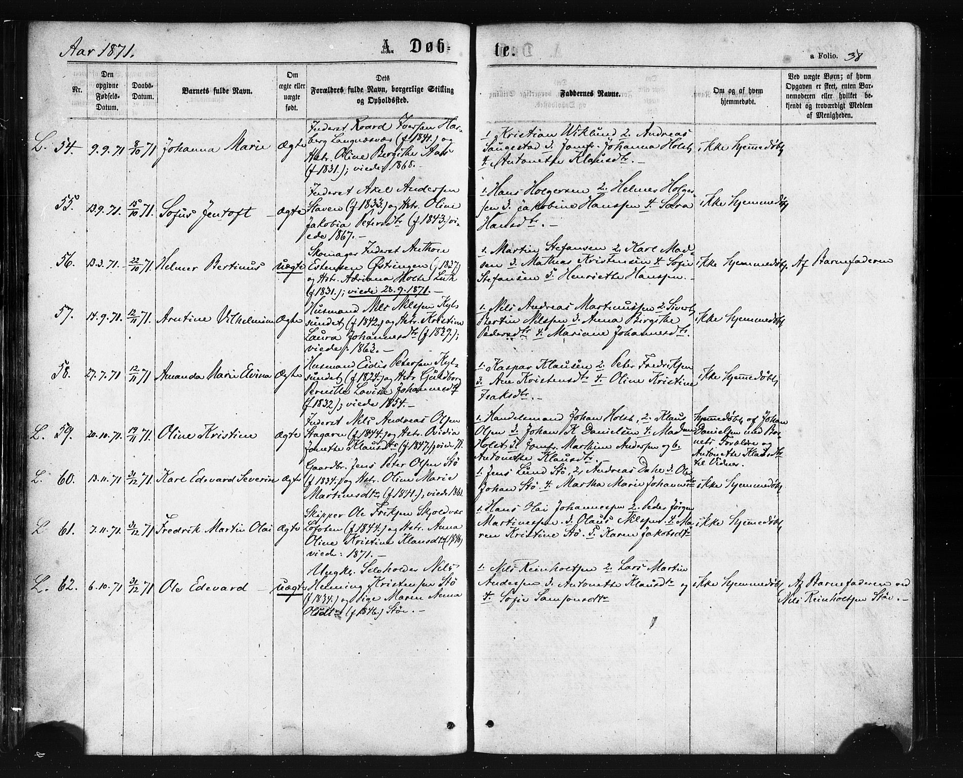 Ministerialprotokoller, klokkerbøker og fødselsregistre - Nordland, AV/SAT-A-1459/893/L1334: Ministerialbok nr. 893A07, 1867-1877, s. 38