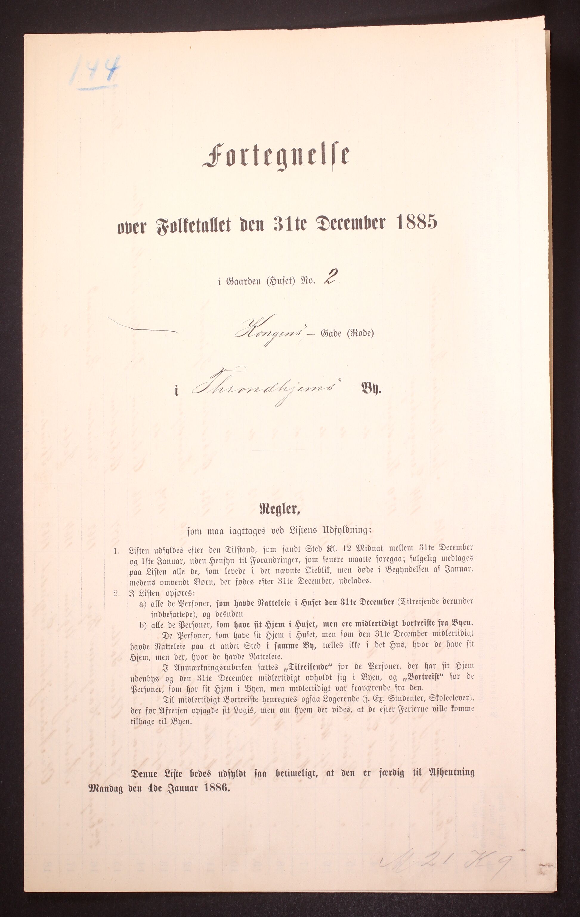 SAT, Folketelling 1885 for 1601 Trondheim kjøpstad, 1885, s. 294