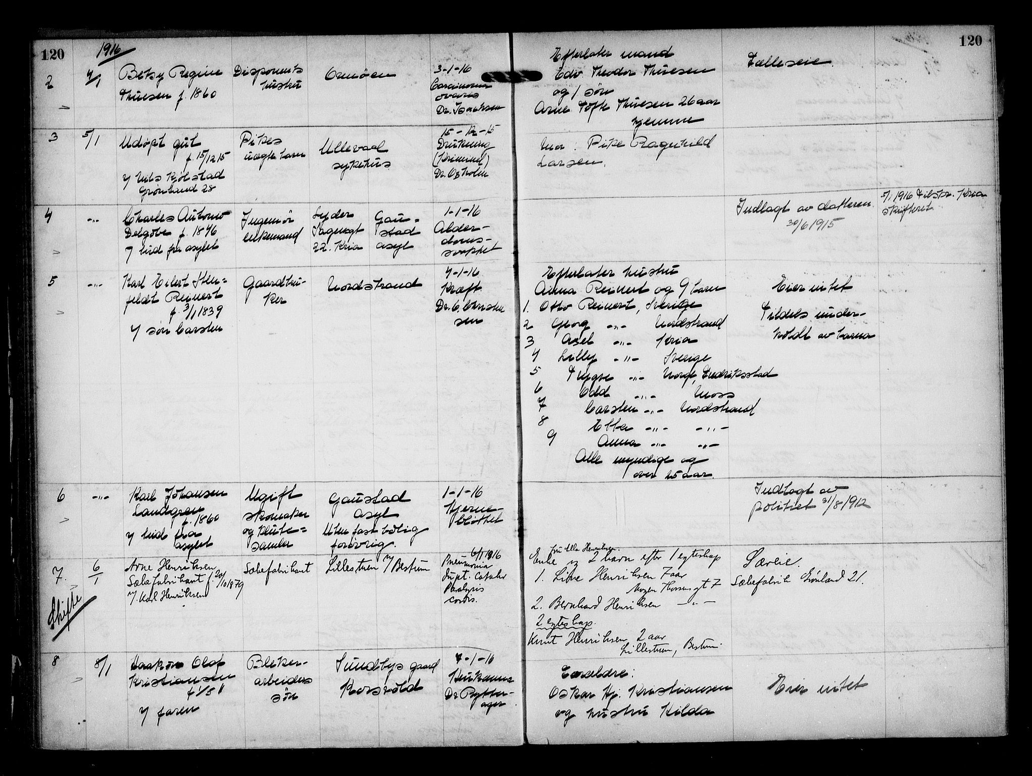 Aker kriminaldommer, skifte- og auksjonsforvalterembete, AV/SAO-A-10452/H/Hb/Hba/Hbaa/L0004: Dødsfallsprotokoll, 1914-1918, s. 120