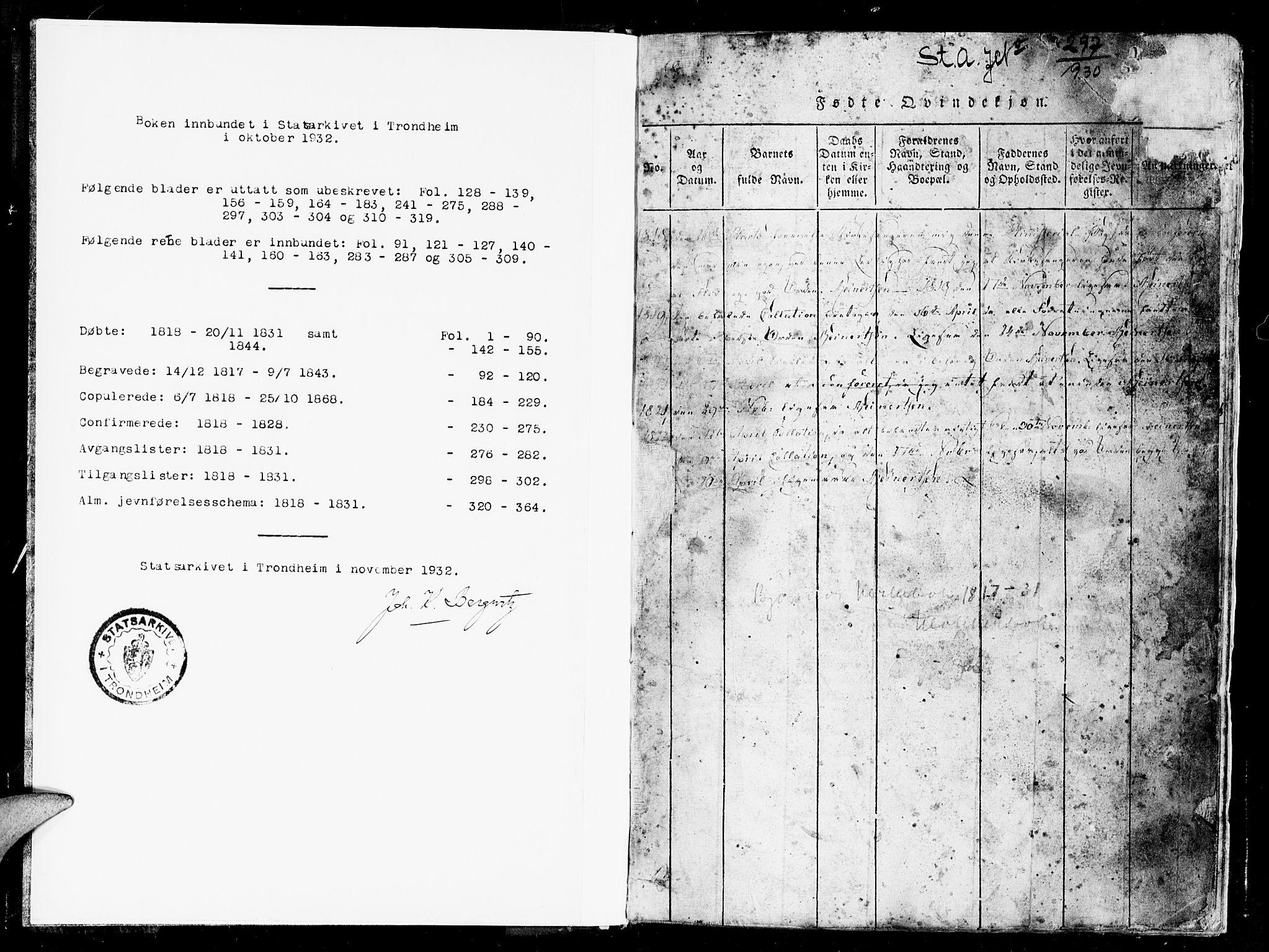 Ministerialprotokoller, klokkerbøker og fødselsregistre - Sør-Trøndelag, SAT/A-1456/657/L0714: Klokkerbok nr. 657C01, 1818-1868