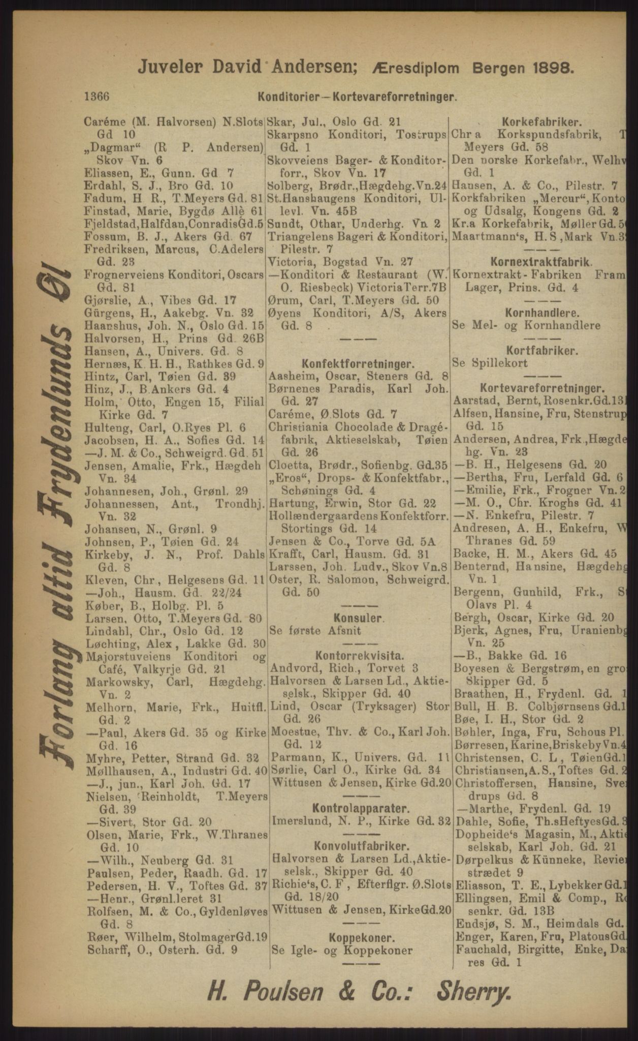 Kristiania/Oslo adressebok, PUBL/-, 1903, s. 1366