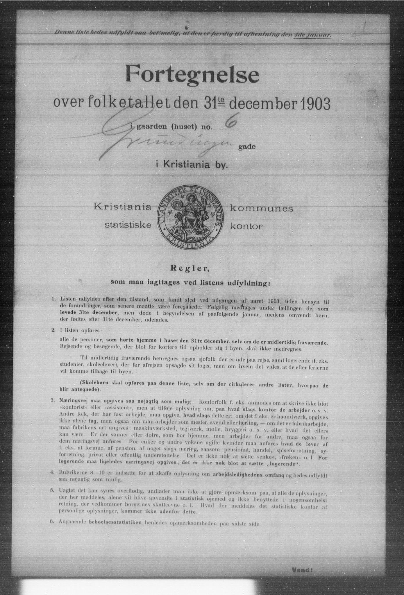 OBA, Kommunal folketelling 31.12.1903 for Kristiania kjøpstad, 1903, s. 6280