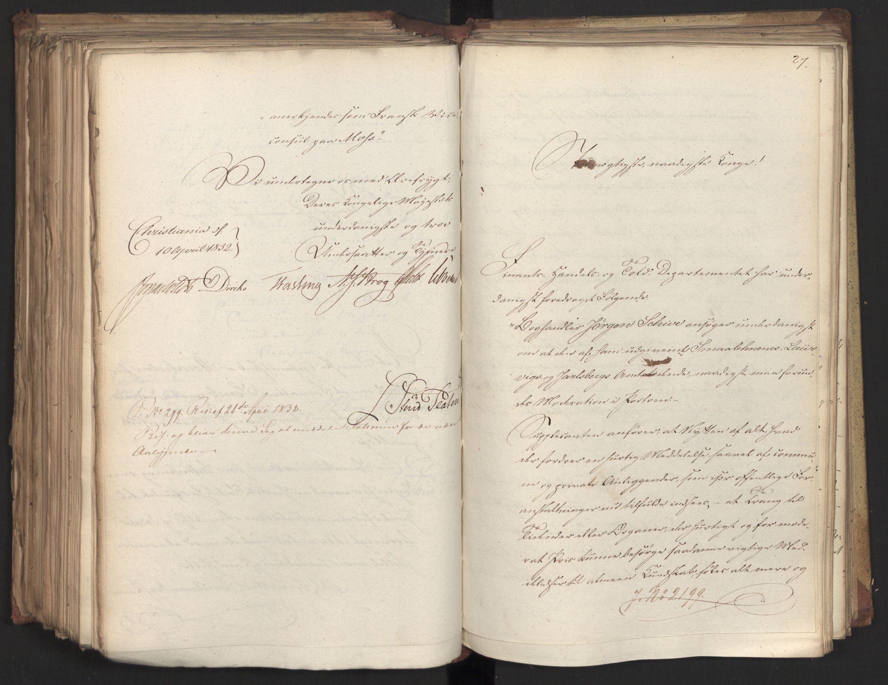 Statsrådsavdelingen i Stockholm, AV/RA-S-1003/D/Da/L0077: Regjeringsinnstillinger nr. 2100-2259, 1832, s. 406