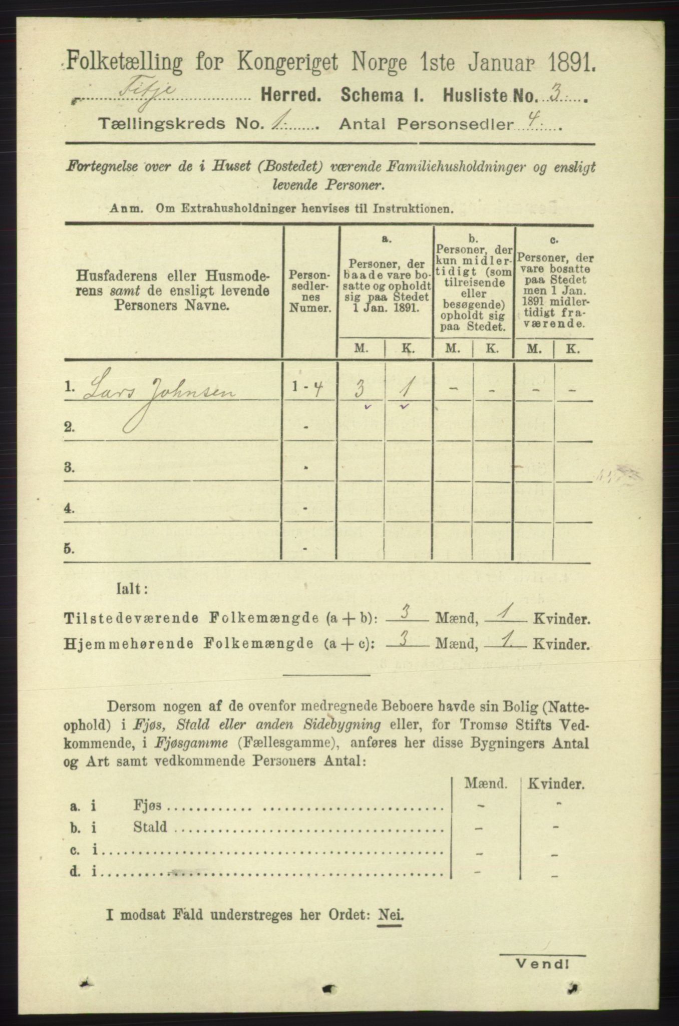 RA, Folketelling 1891 for 1222 Fitjar herred, 1891, s. 22