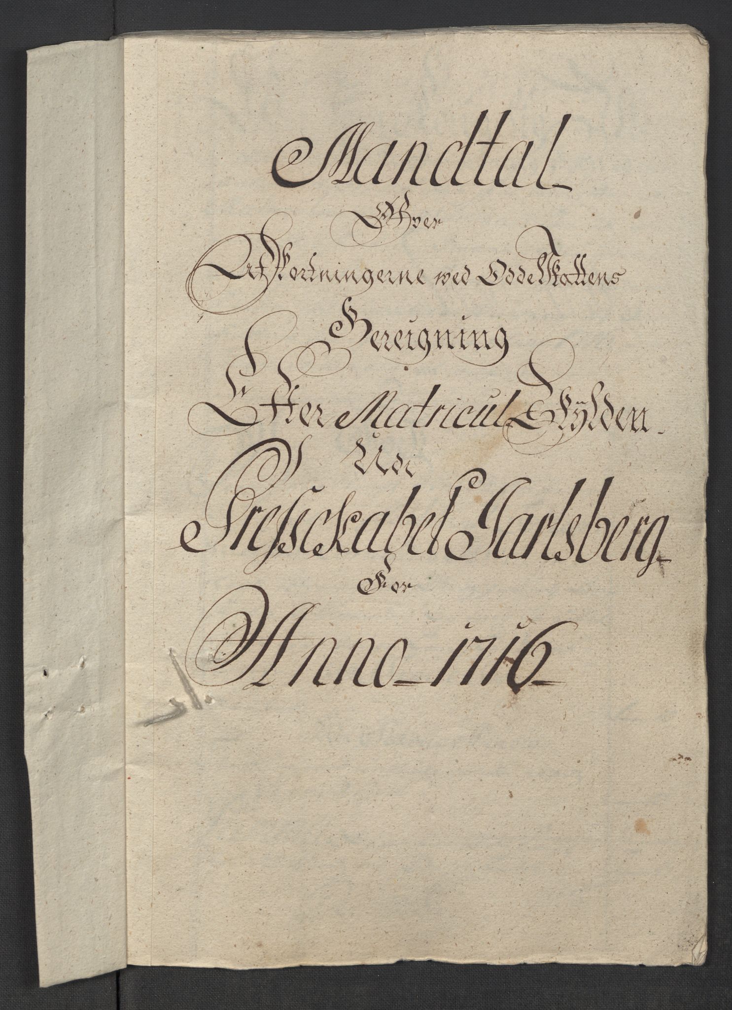 Rentekammeret inntil 1814, Reviderte regnskaper, Fogderegnskap, RA/EA-4092/R32/L1880: Fogderegnskap Jarlsberg grevskap, 1716, s. 232