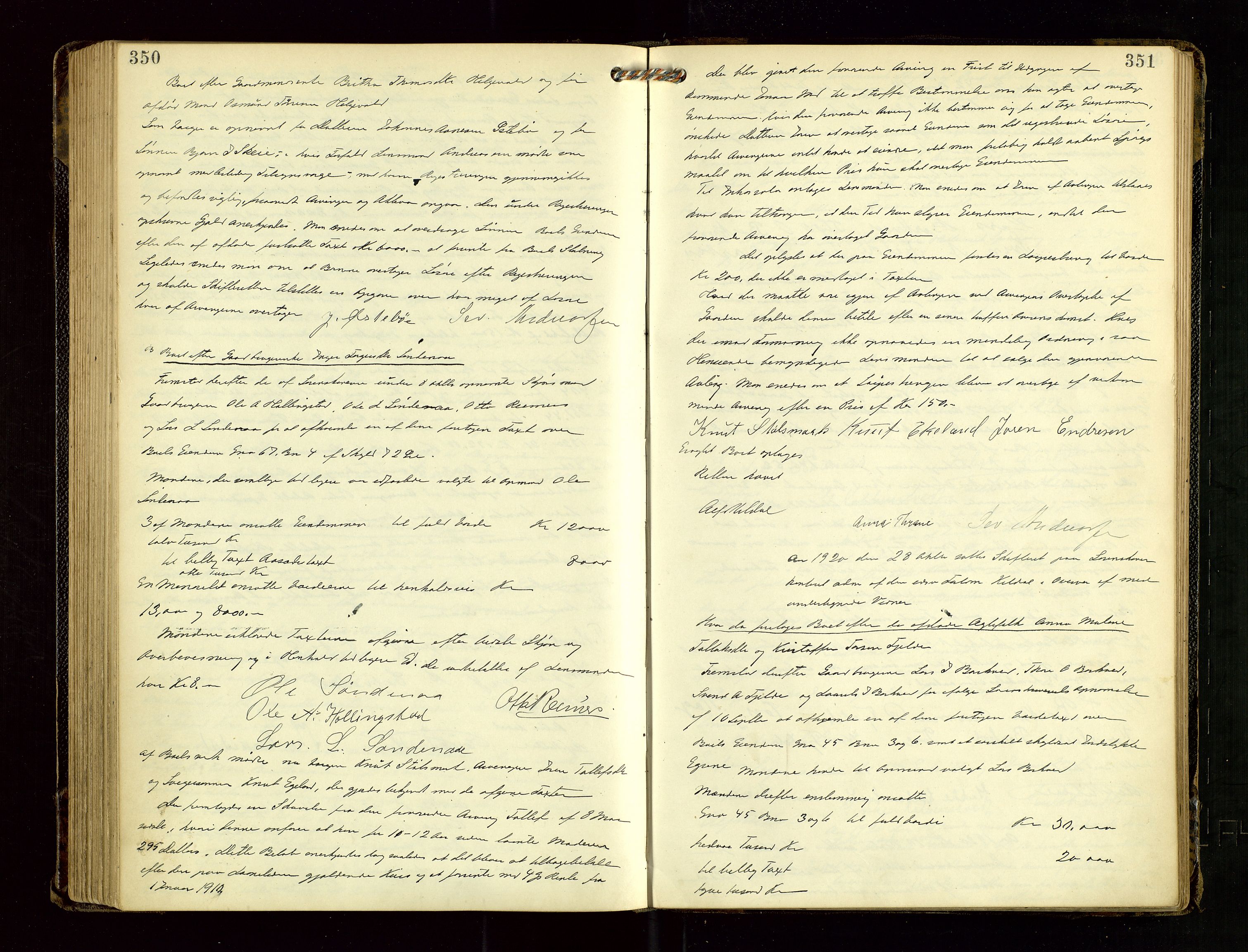 Ryfylke tingrett, AV/SAST-A-100055/001/IV/IVF/L0017: Skifteforhandlingsprotokoll, 1915-1923, s. 350-351
