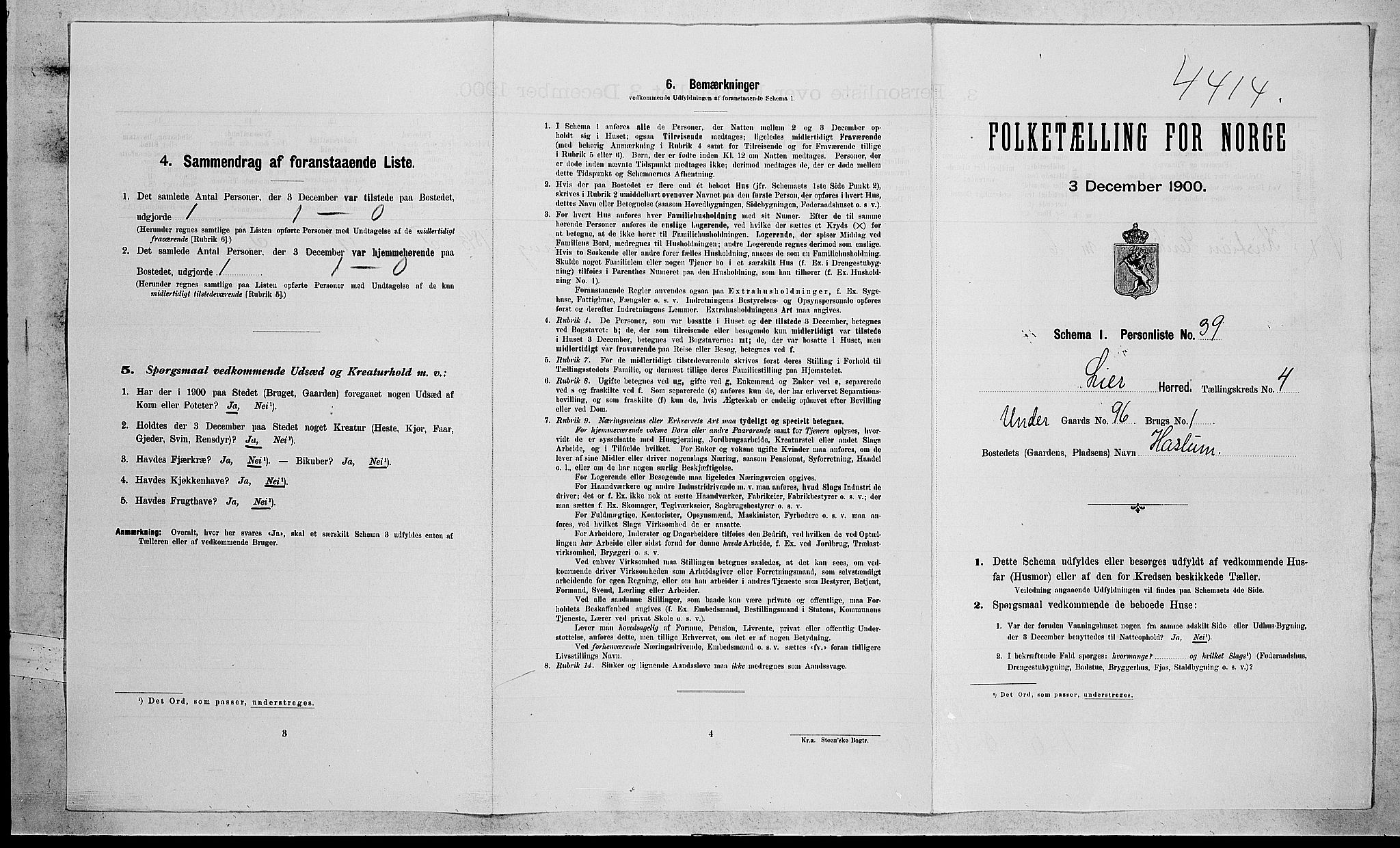 RA, Folketelling 1900 for 0626 Lier herred, 1900, s. 741