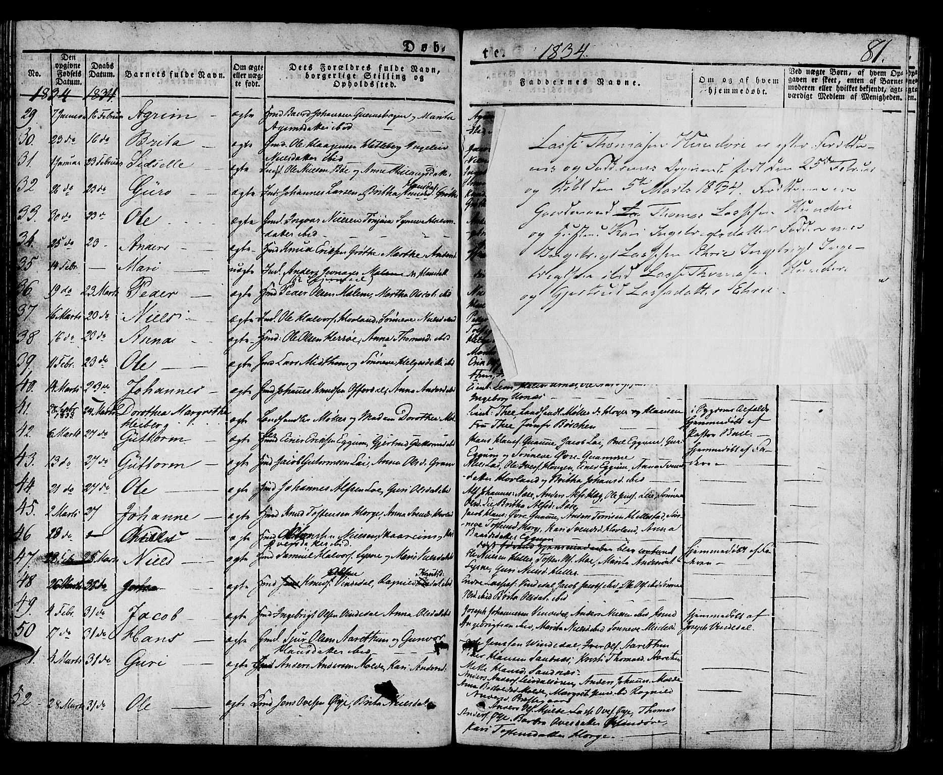 Lærdal sokneprestembete, AV/SAB-A-81201: Ministerialbok nr. A 5, 1822-1834, s. 81