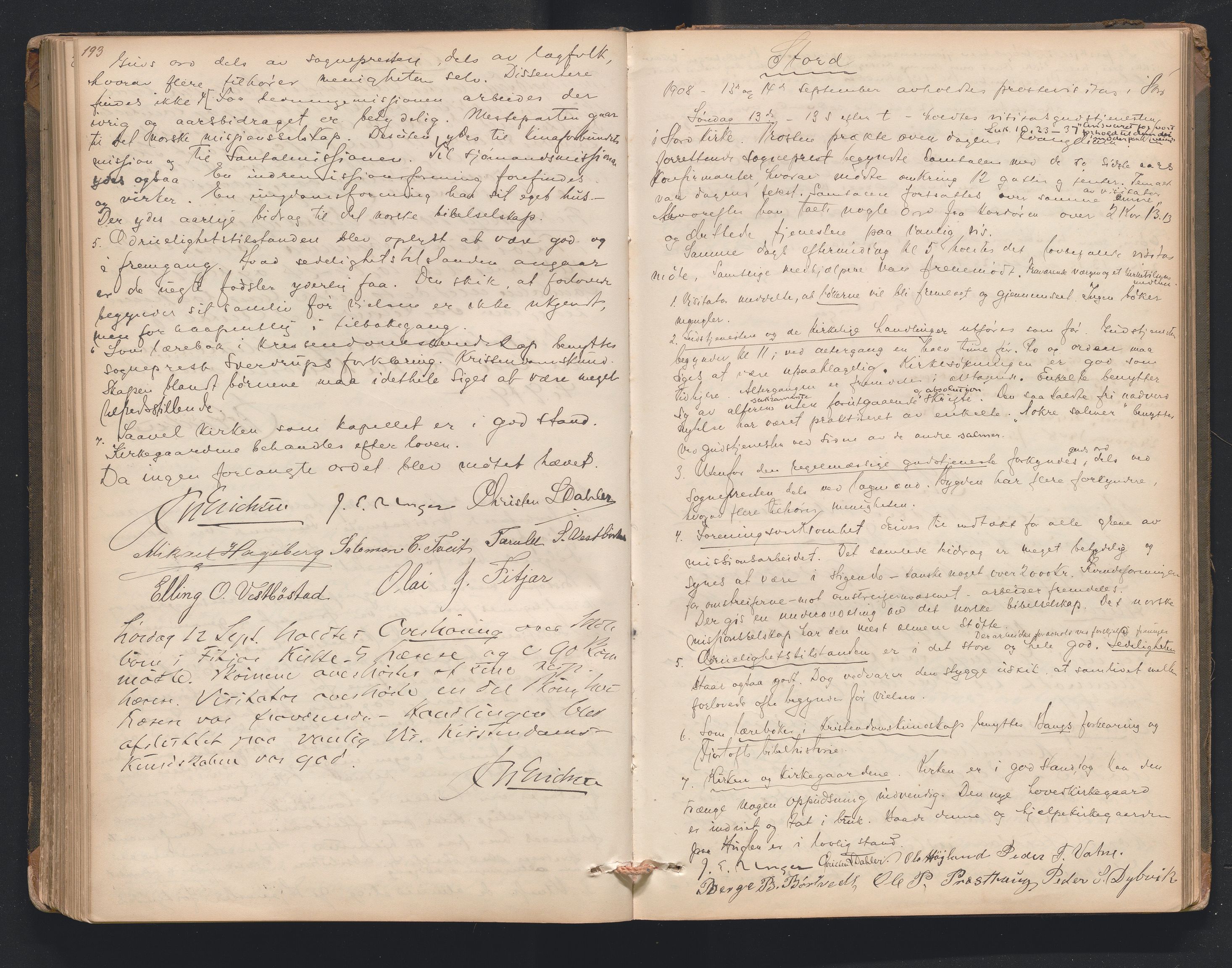 Nordre Sunnhordland prosti, AV/SAB-A-99912/F/L0001: Visitasprotokoll , 1860-1959, s. 193