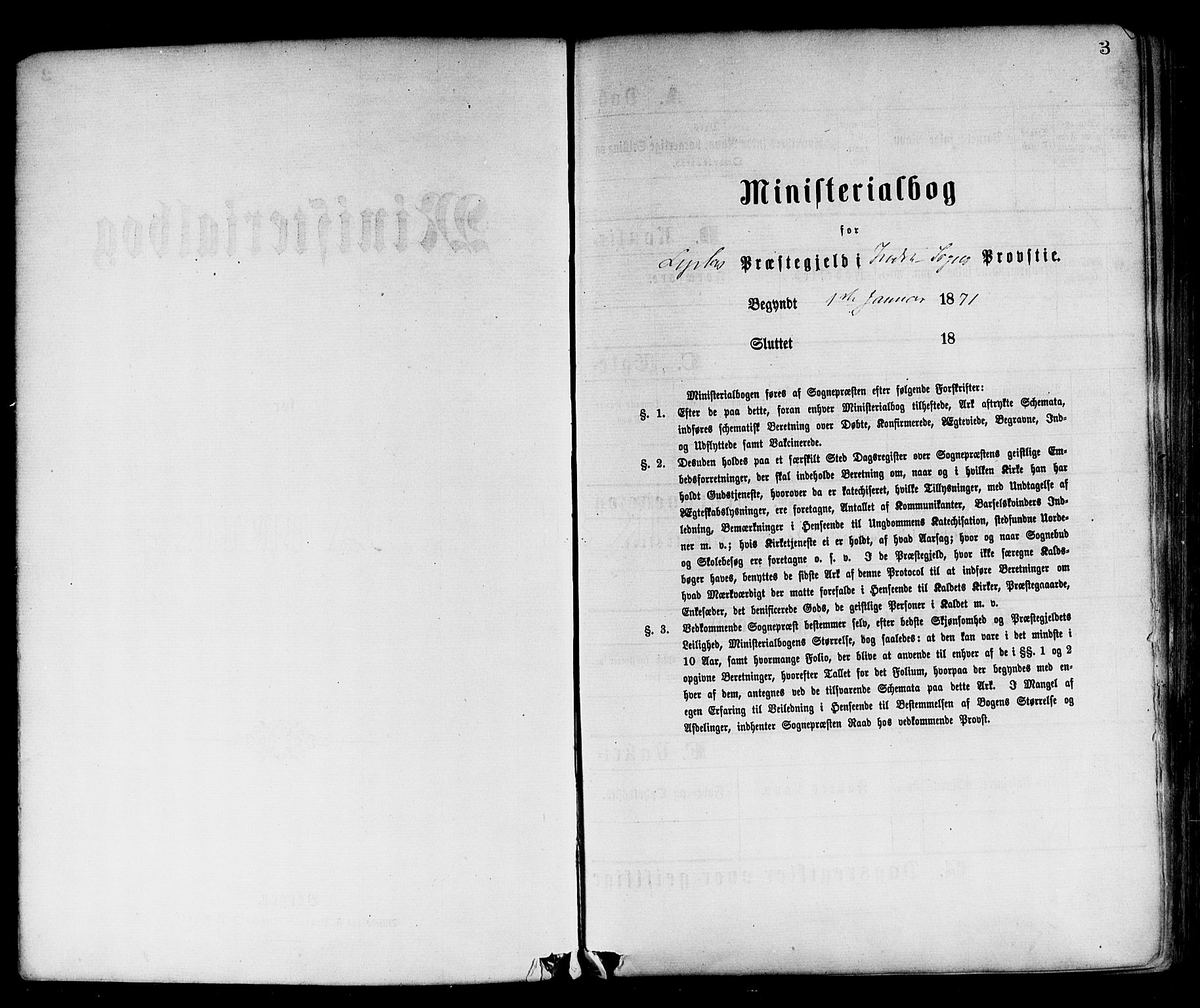 Luster sokneprestembete, SAB/A-81101/H/Haa/Haaa/L0010: Ministerialbok nr. A 10, 1871-1886, s. 3