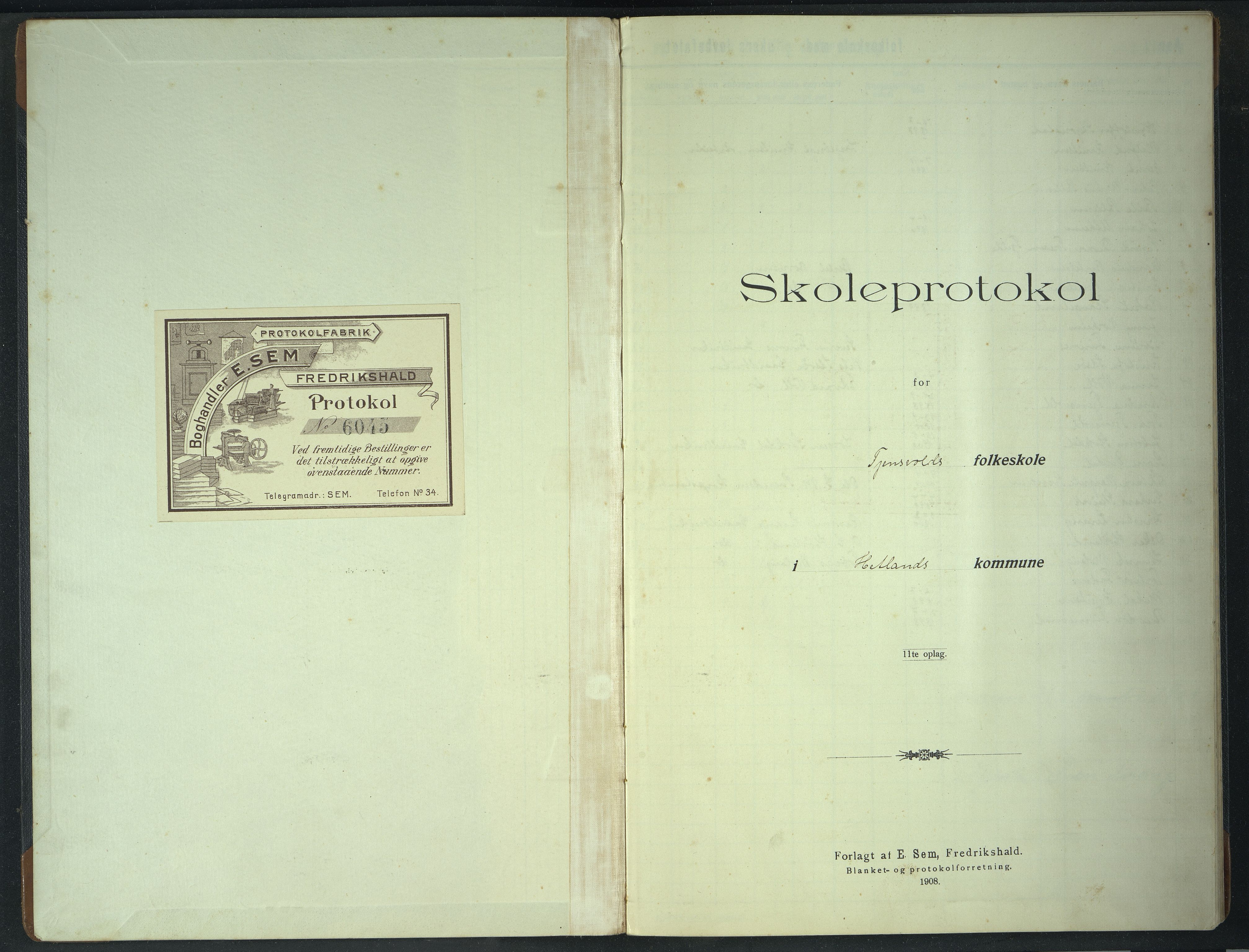 Hetland kommune. Tjensvoll skole, BYST/A-0147/G/Gb/L0001: Karakterprotokoll, 1908-1923