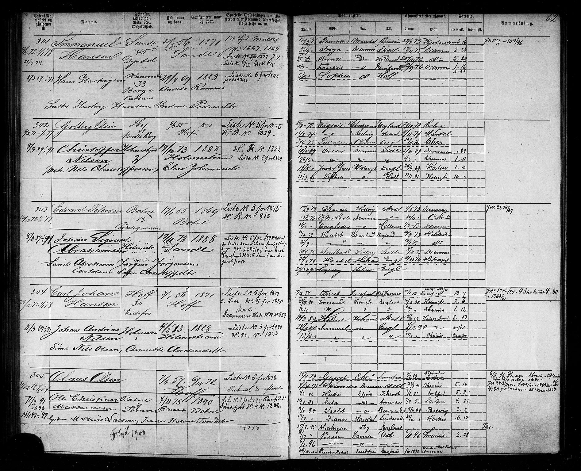 Holmestrand innrulleringskontor, AV/SAKO-A-1151/F/Fb/L0001: Annotasjonsrulle, 1868-1886, s. 63