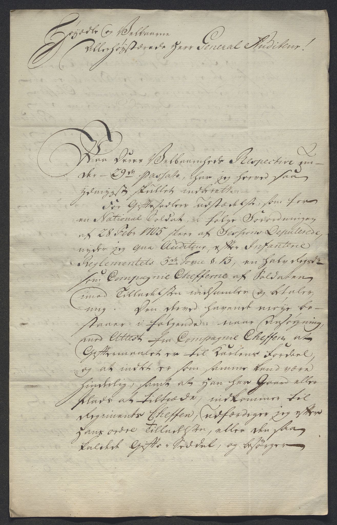 Forsvaret, Generalauditøren, AV/RA-RAFA-1772/F/Fd/L0004d: Breve fra regimenterne 1765 - 1795., 1765-1795, s. 85