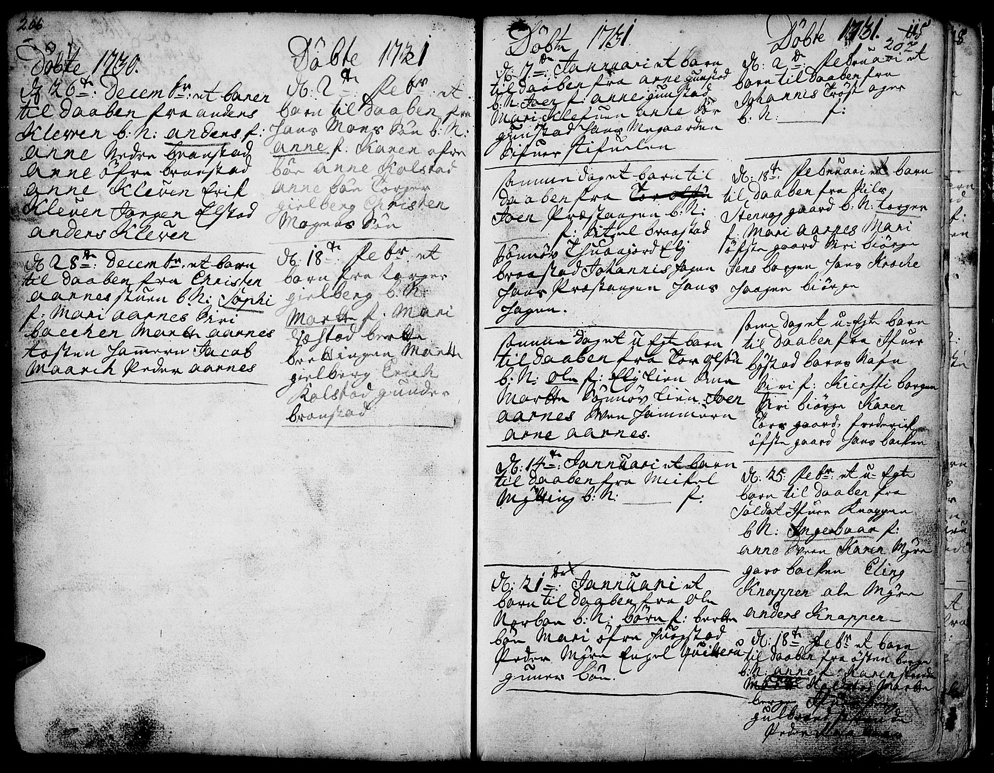Ringebu prestekontor, AV/SAH-PREST-082/H/Ha/Haa/L0001: Ministerialbok nr. 1, 1696-1733, s. 206-207