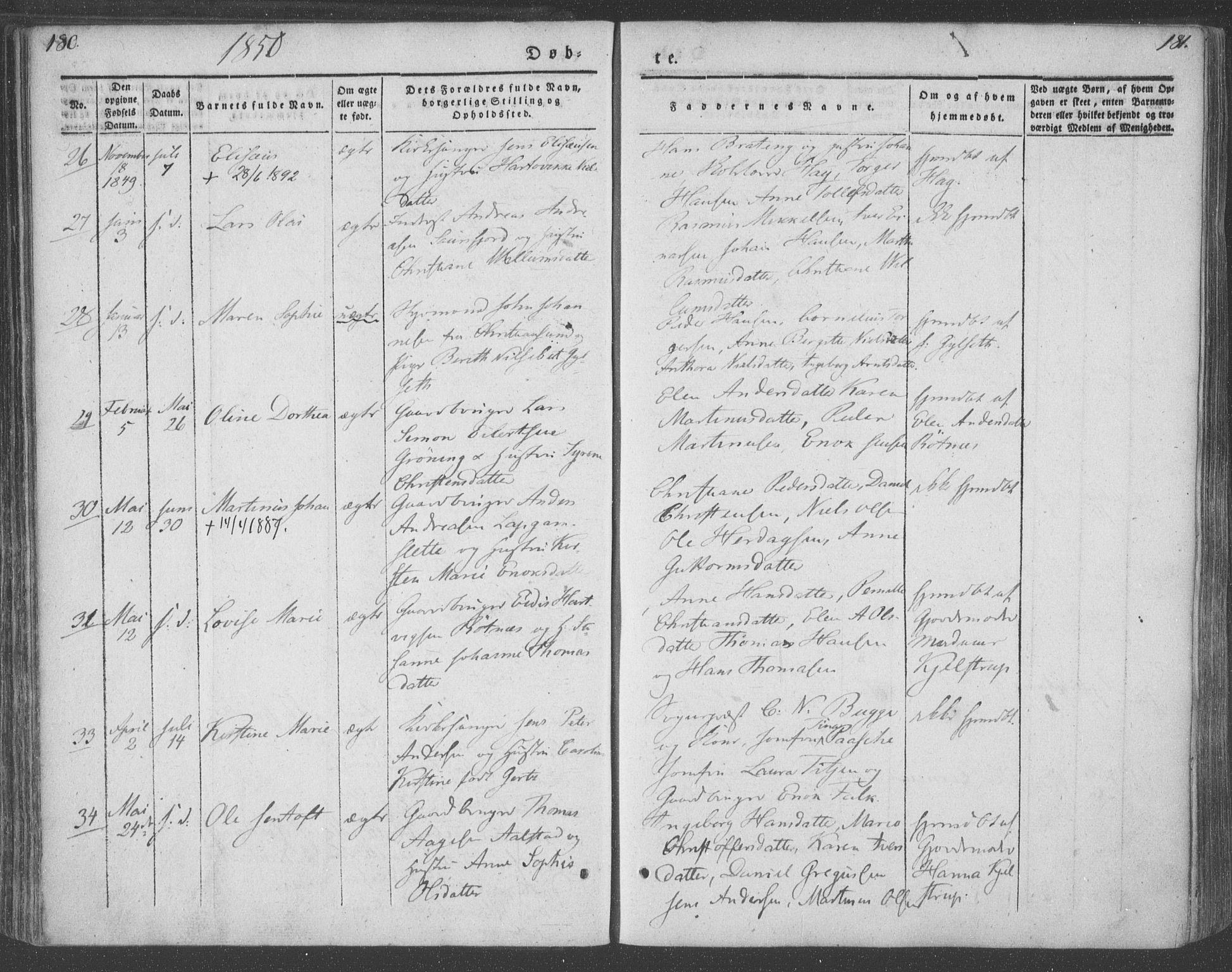 Ministerialprotokoller, klokkerbøker og fødselsregistre - Nordland, AV/SAT-A-1459/855/L0799: Ministerialbok nr. 855A07, 1834-1852, s. 180-181