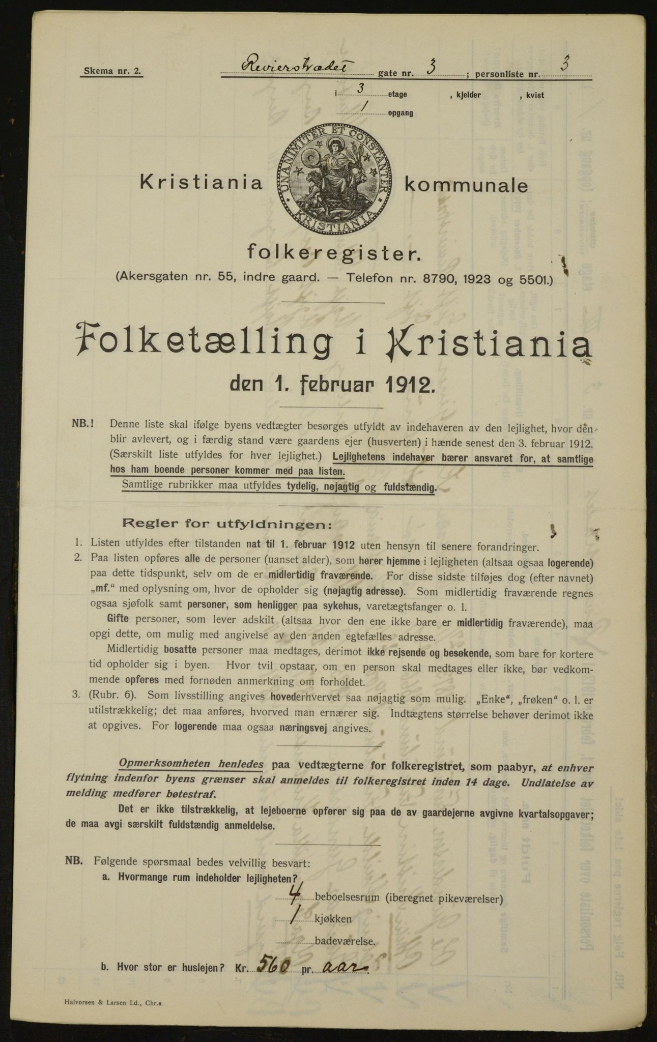 OBA, Kommunal folketelling 1.2.1912 for Kristiania, 1912, s. 83062