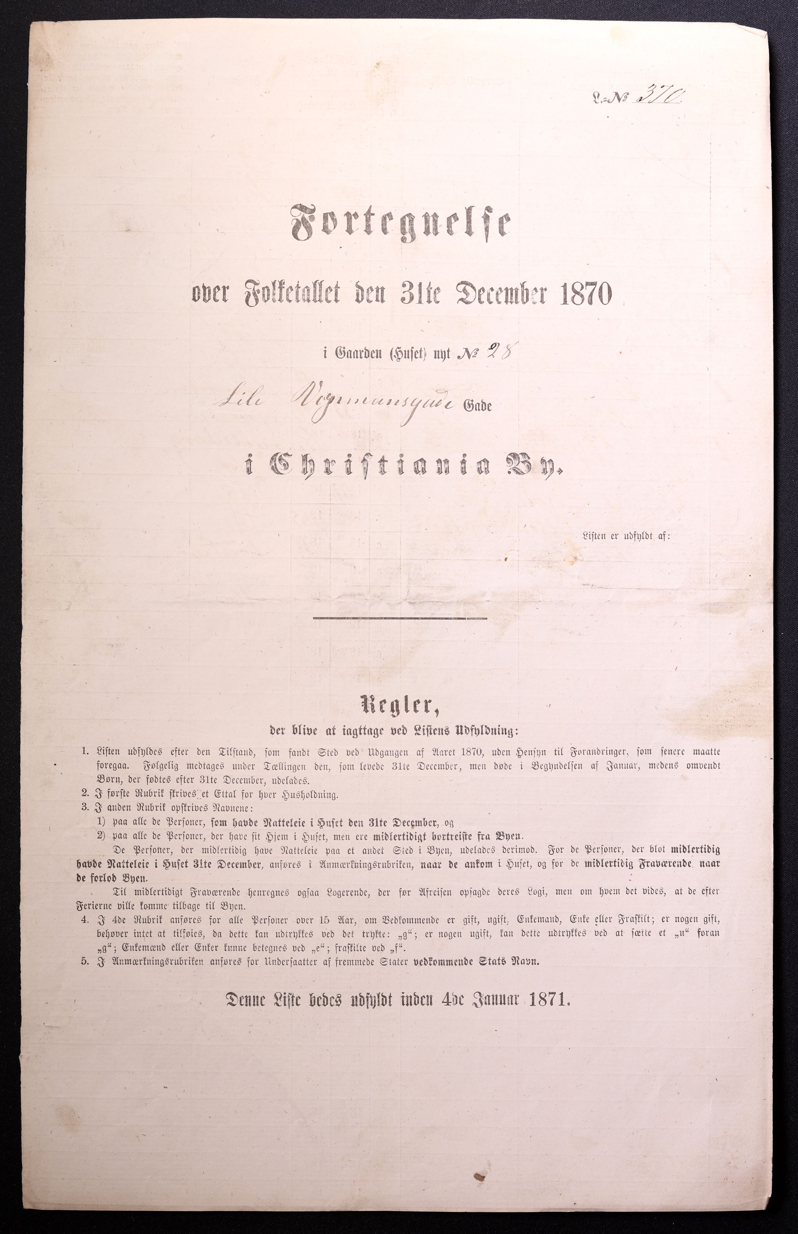 RA, Folketelling 1870 for 0301 Kristiania kjøpstad, 1870, s. 2012