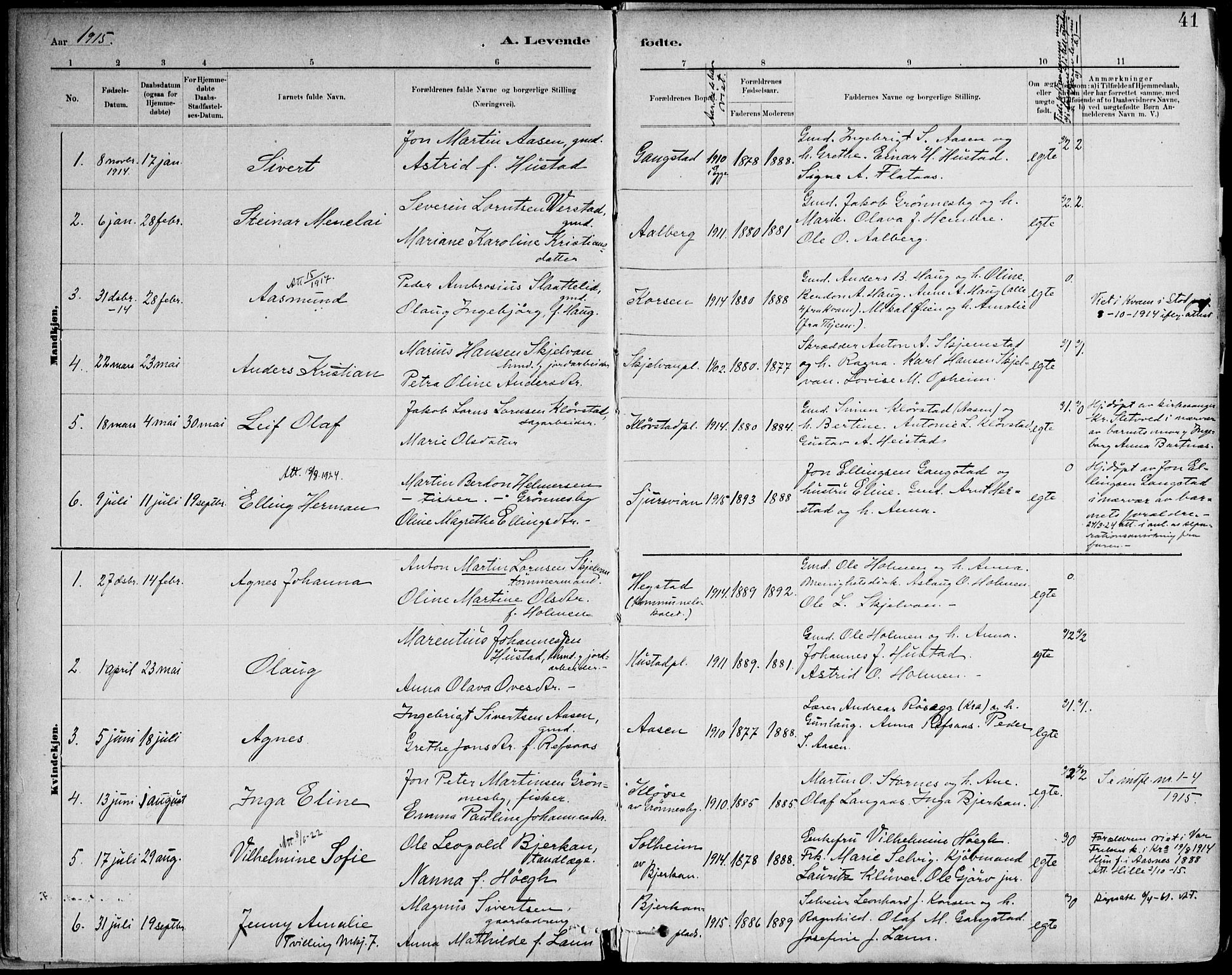 Ministerialprotokoller, klokkerbøker og fødselsregistre - Nord-Trøndelag, SAT/A-1458/732/L0316: Ministerialbok nr. 732A01, 1879-1921, s. 41
