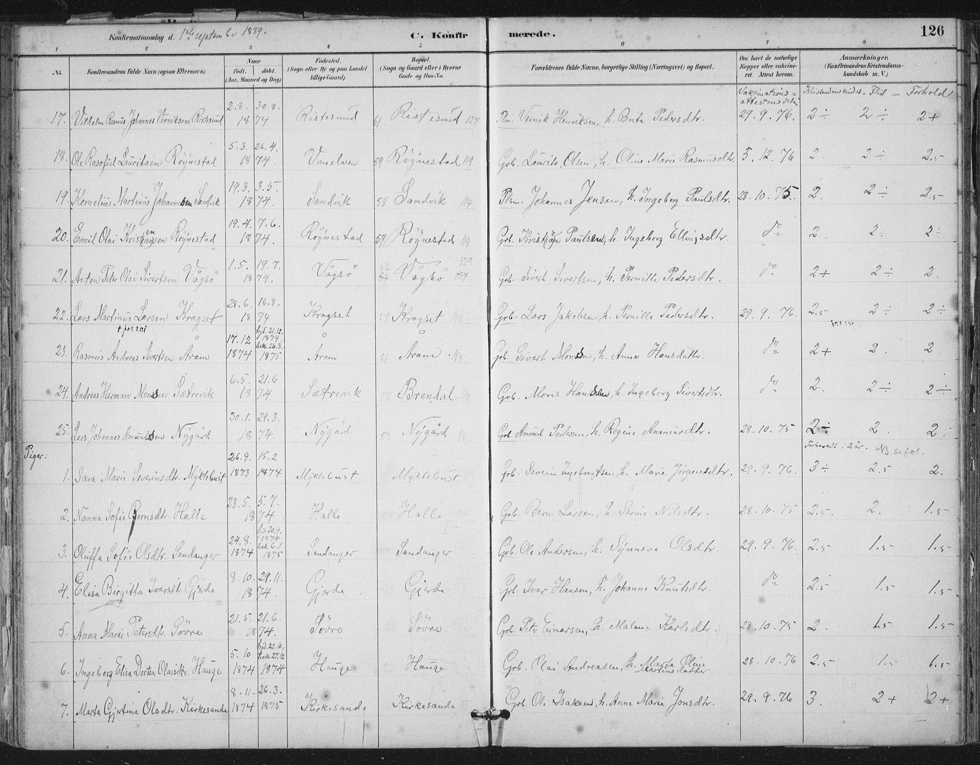 Ministerialprotokoller, klokkerbøker og fødselsregistre - Møre og Romsdal, AV/SAT-A-1454/503/L0037: Ministerialbok nr. 503A05, 1884-1900, s. 126