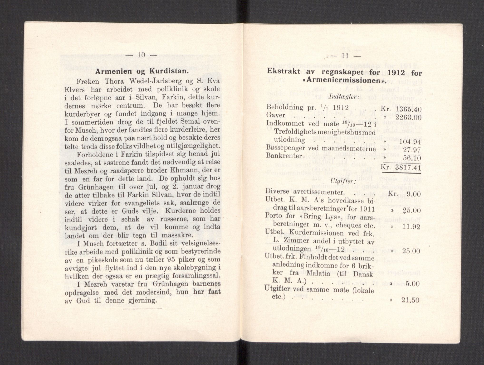 Kvinnelige Misjonsarbeidere, AV/RA-PA-0699/F/Fa/L0001/0007: -- / Årsmeldinger, trykte, 1906-1915