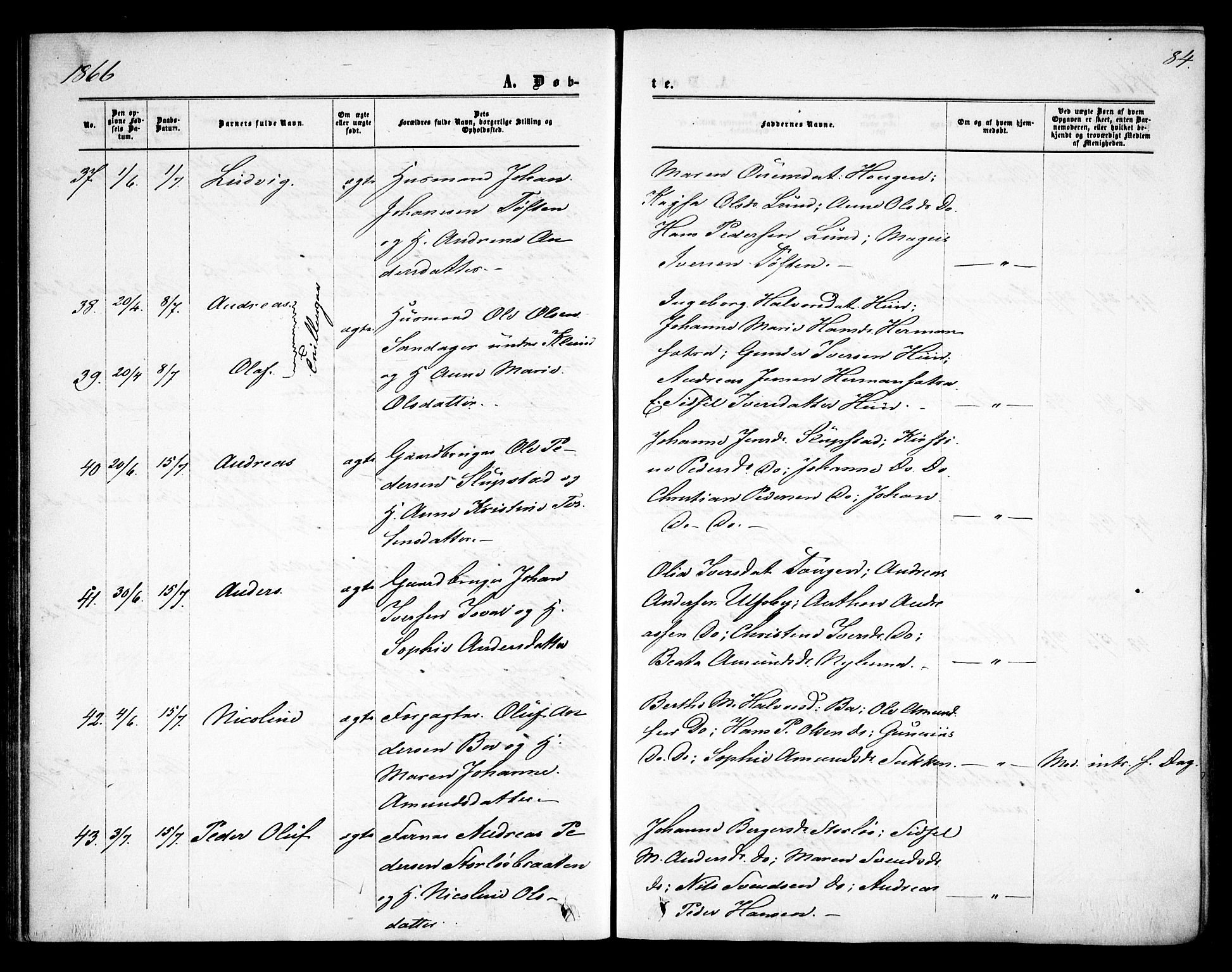 Rødenes prestekontor Kirkebøker, AV/SAO-A-2005/F/Fa/L0007: Ministerialbok nr. I 7, 1860-1869, s. 84