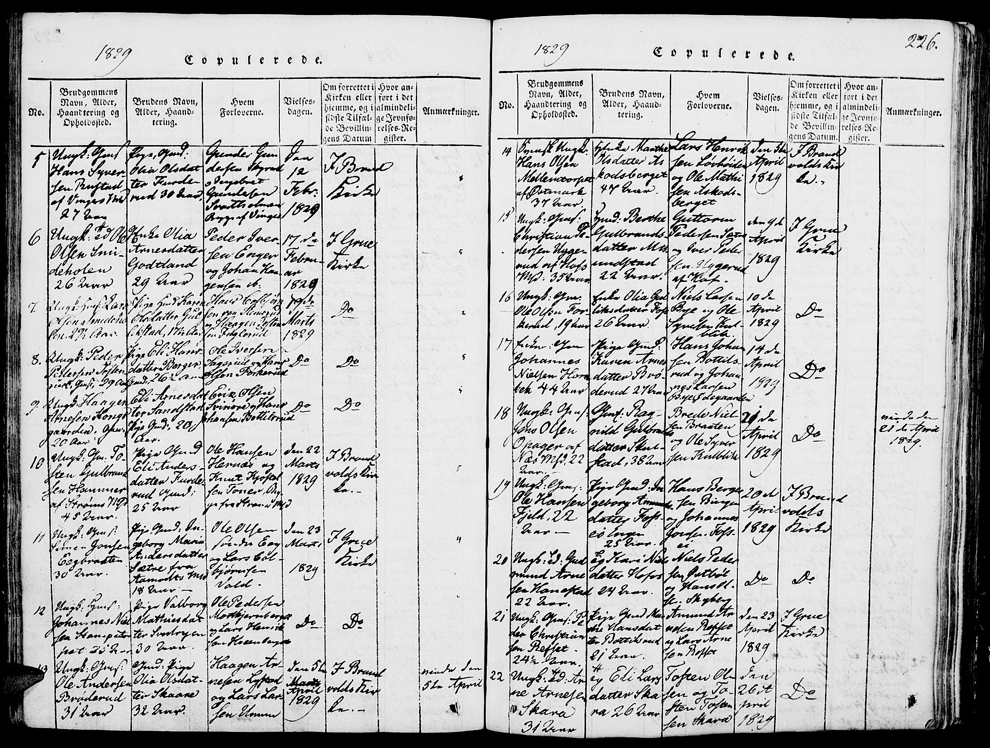 Grue prestekontor, AV/SAH-PREST-036/H/Ha/Haa/L0006: Ministerialbok nr. 6, 1814-1830, s. 226