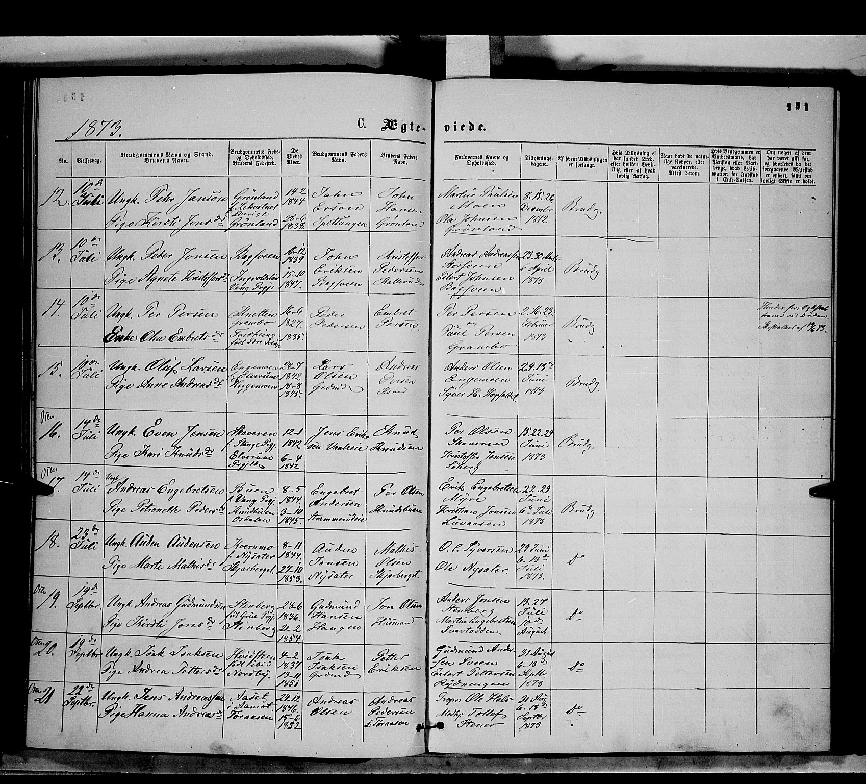 Trysil prestekontor, AV/SAH-PREST-046/H/Ha/Haa/L0006: Ministerialbok nr. 6, 1866-1873, s. 151