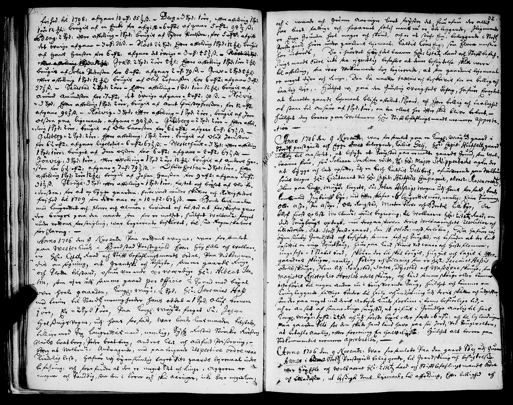 Inderøy sorenskriveri, AV/SAT-A-4147/1/1/1A/L0006: Tingbok, 1706-1710, s. 31b-32a