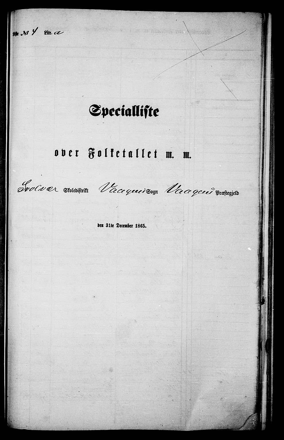 RA, Folketelling 1865 for 1865P Vågan prestegjeld, 1865, s. 93