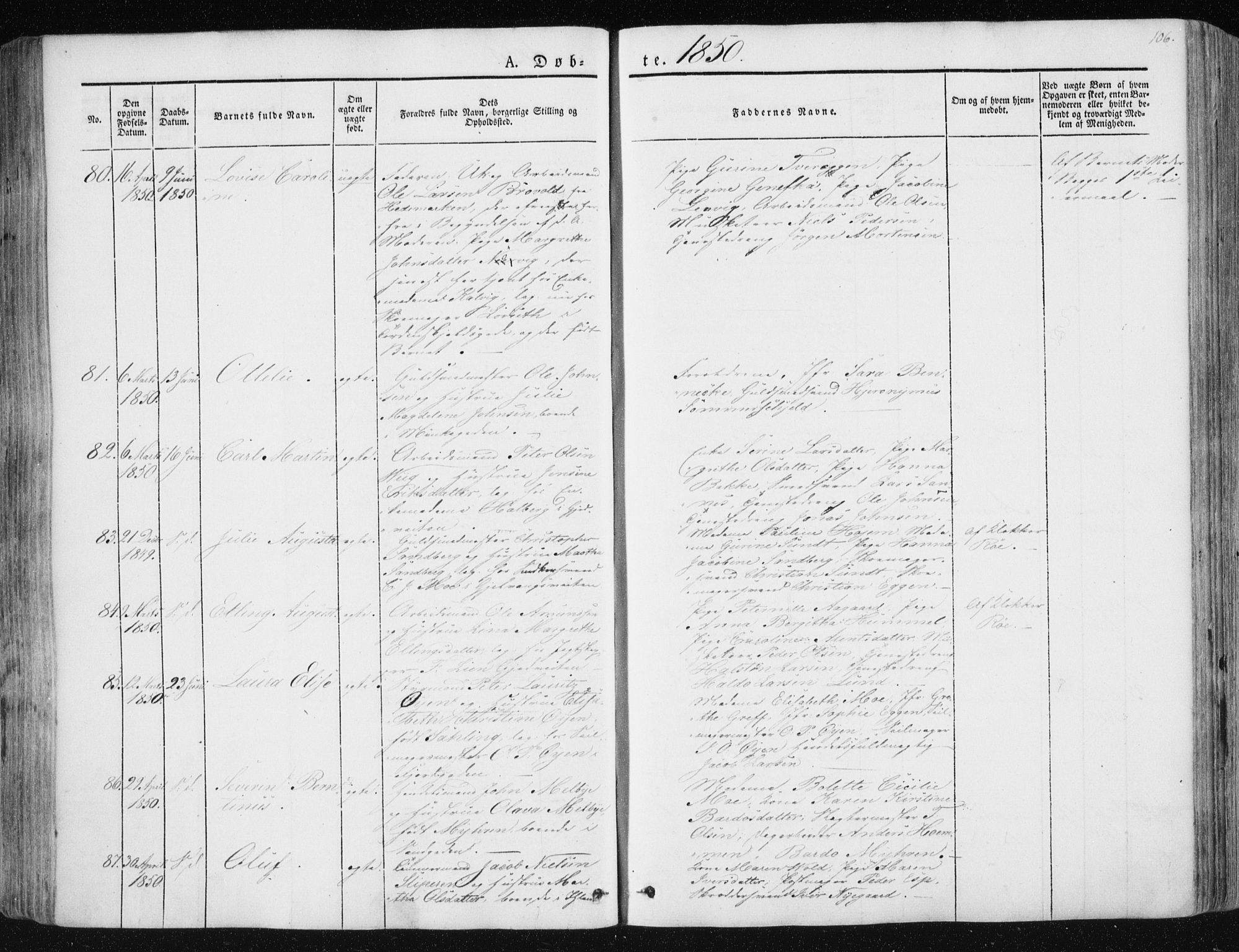 Ministerialprotokoller, klokkerbøker og fødselsregistre - Sør-Trøndelag, SAT/A-1456/602/L0110: Ministerialbok nr. 602A08, 1840-1854, s. 106