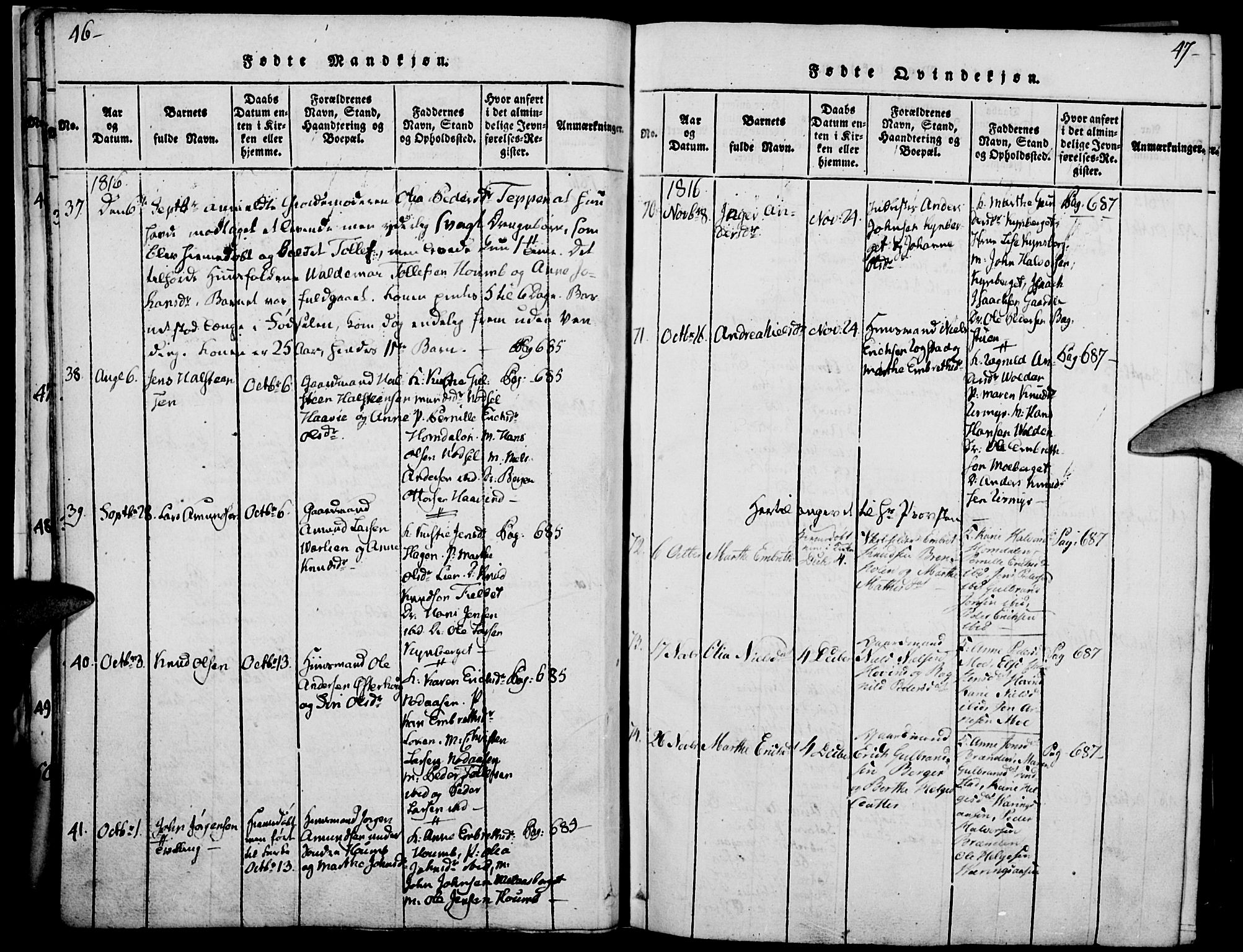 Elverum prestekontor, AV/SAH-PREST-044/H/Ha/Haa/L0007: Ministerialbok nr. 7, 1815-1830, s. 46-47