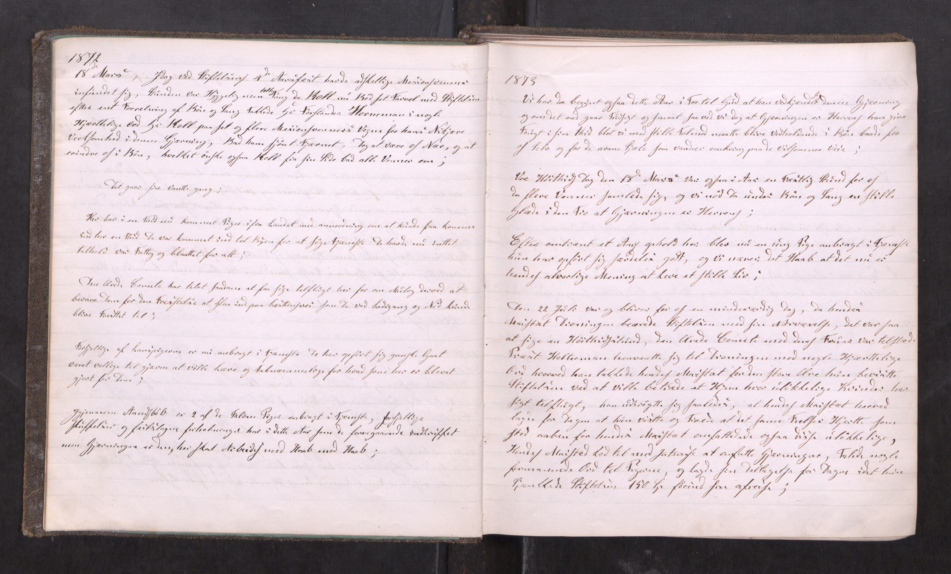 Kvindehjemmet i Trondhjem - Magdalenastiftelsen, AV/SAT-PA-0323/F/L0002: Dagbok for Asylet Magdalenastiftelsen, bestyrerinne, 1868-1905