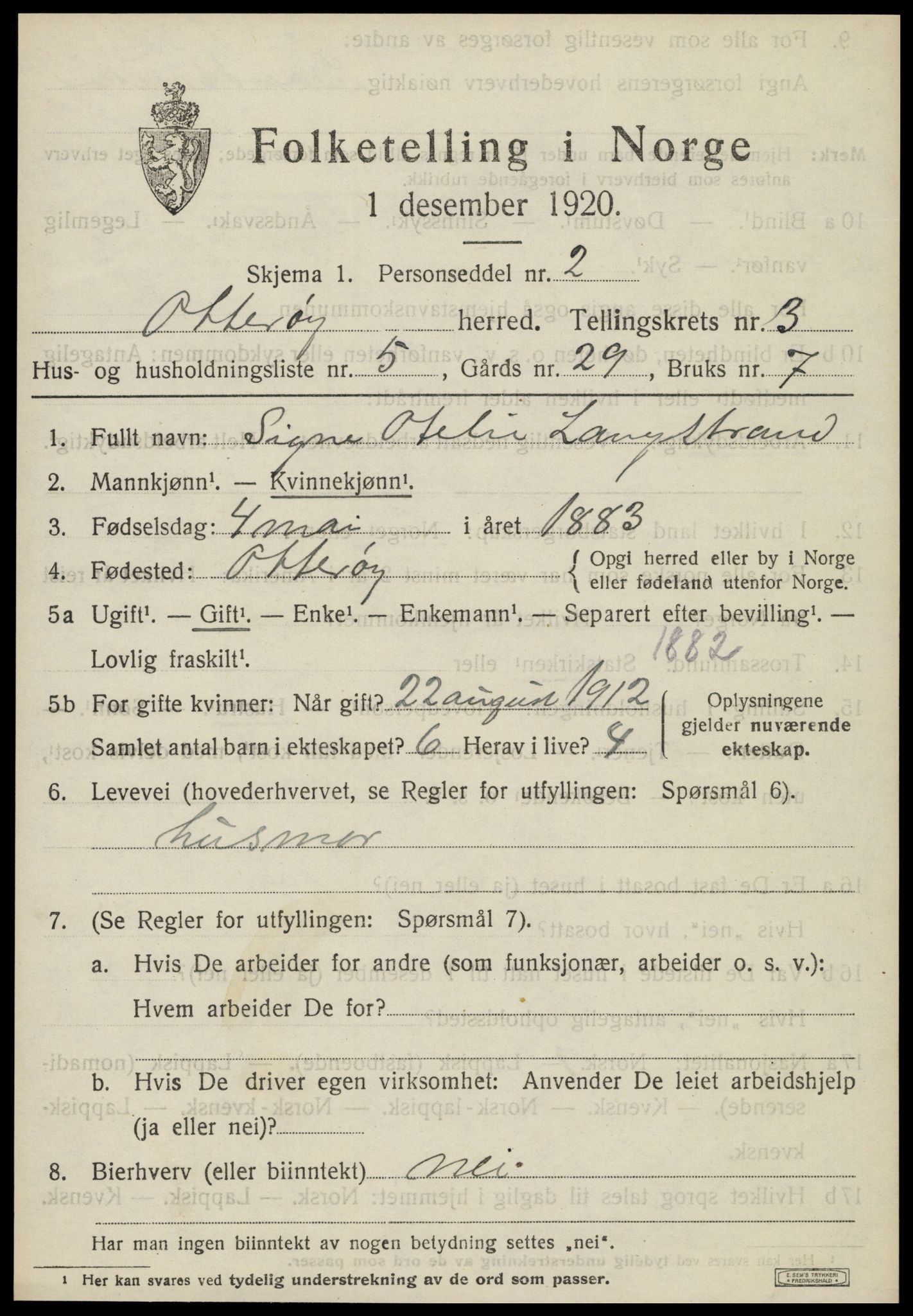 SAT, Folketelling 1920 for 1747 Otterøy herred, 1920, s. 1459