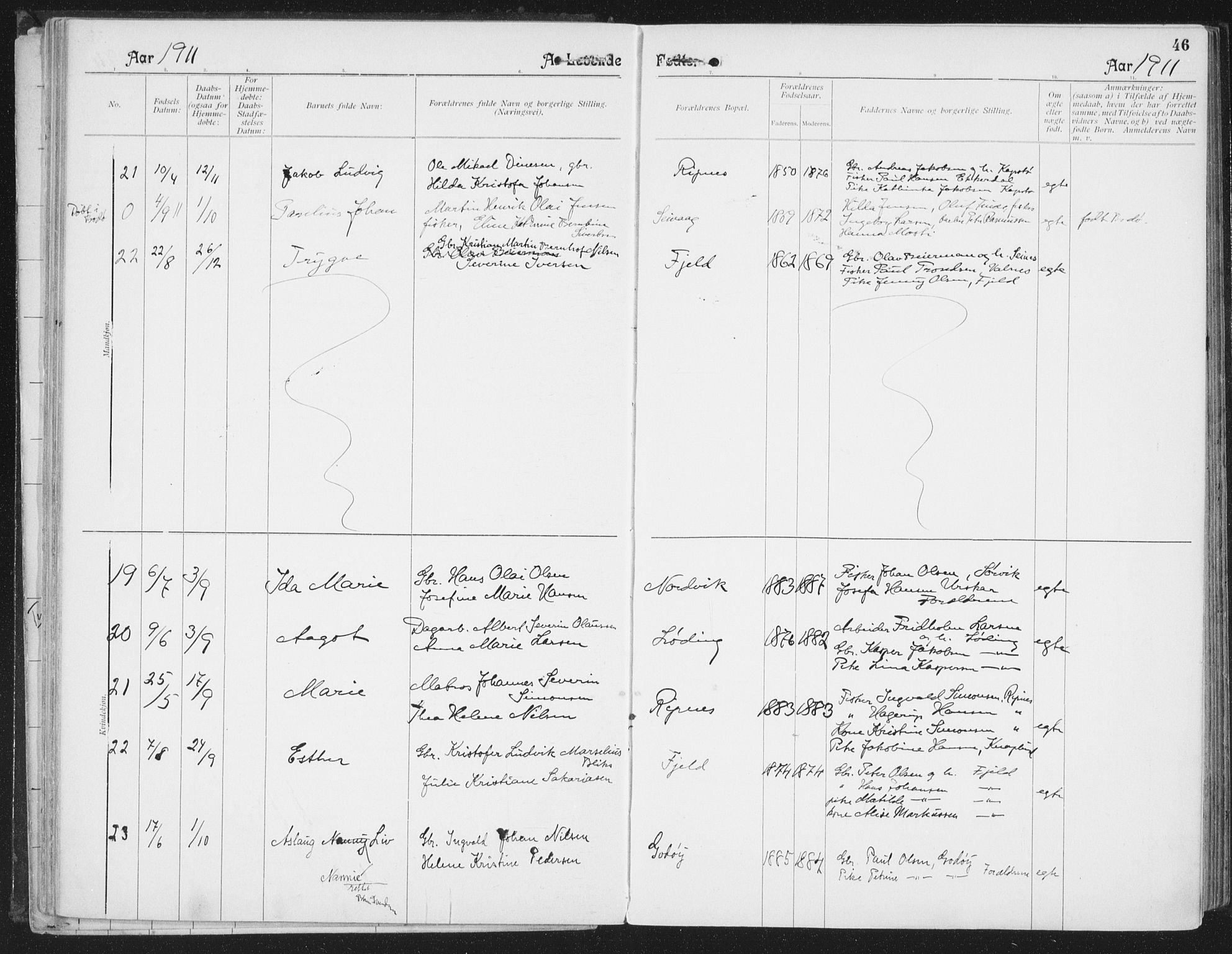 Ministerialprotokoller, klokkerbøker og fødselsregistre - Nordland, SAT/A-1459/804/L0081: Ministerialbok nr. 804A02, 1901-1915, s. 46