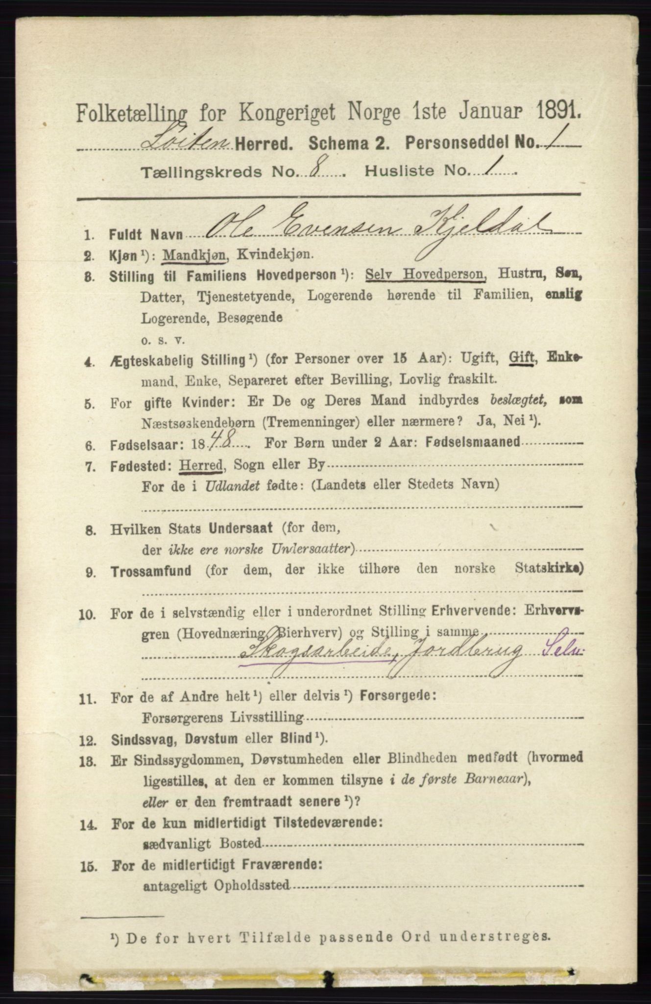 RA, Folketelling 1891 for 0415 Løten herred, 1891, s. 5303