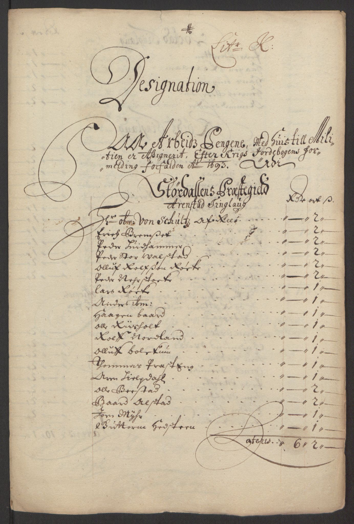 Rentekammeret inntil 1814, Reviderte regnskaper, Fogderegnskap, AV/RA-EA-4092/R62/L4186: Fogderegnskap Stjørdal og Verdal, 1693-1694, s. 127