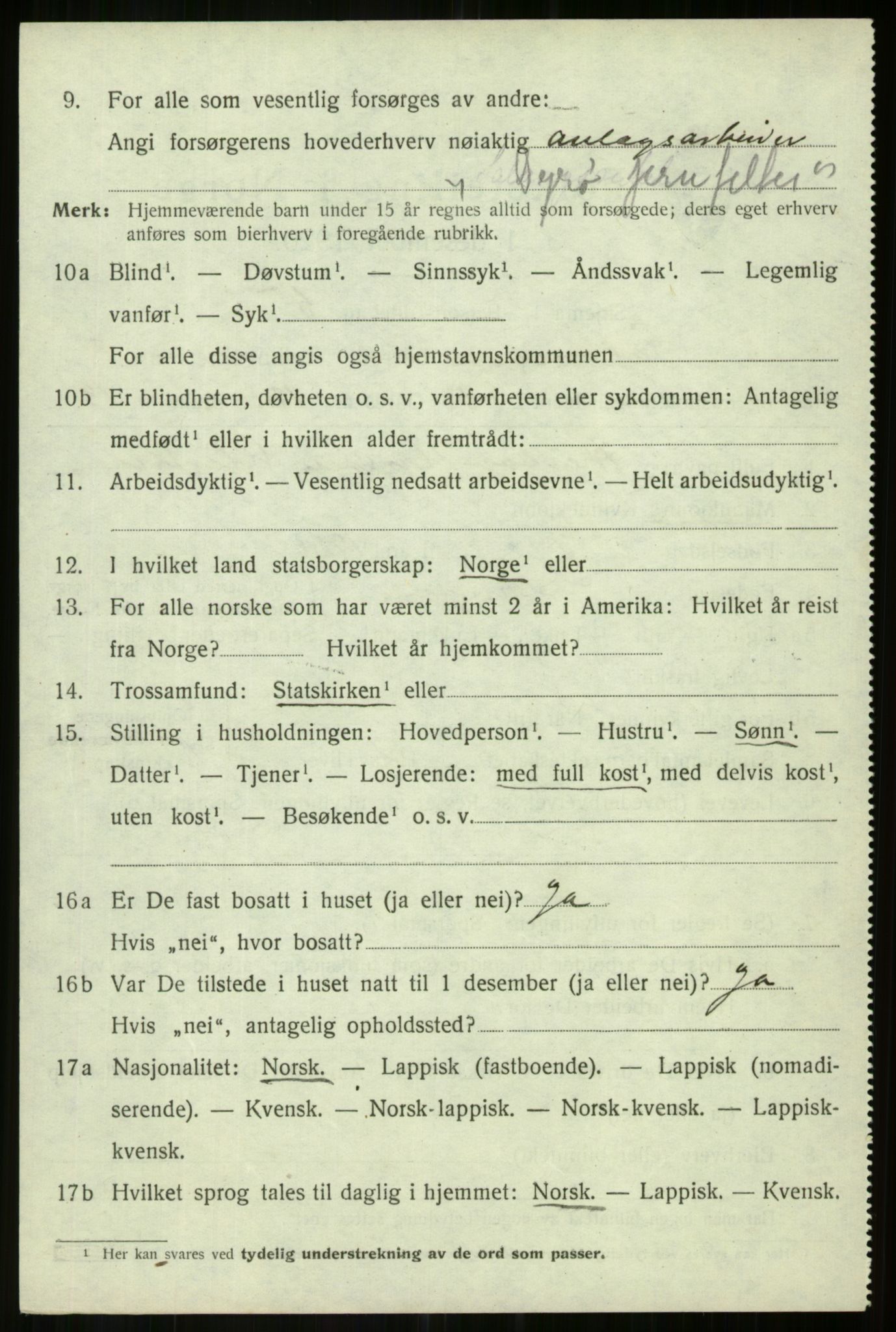 SATØ, Folketelling 1920 for 1921 Salangen herred, 1920, s. 2277