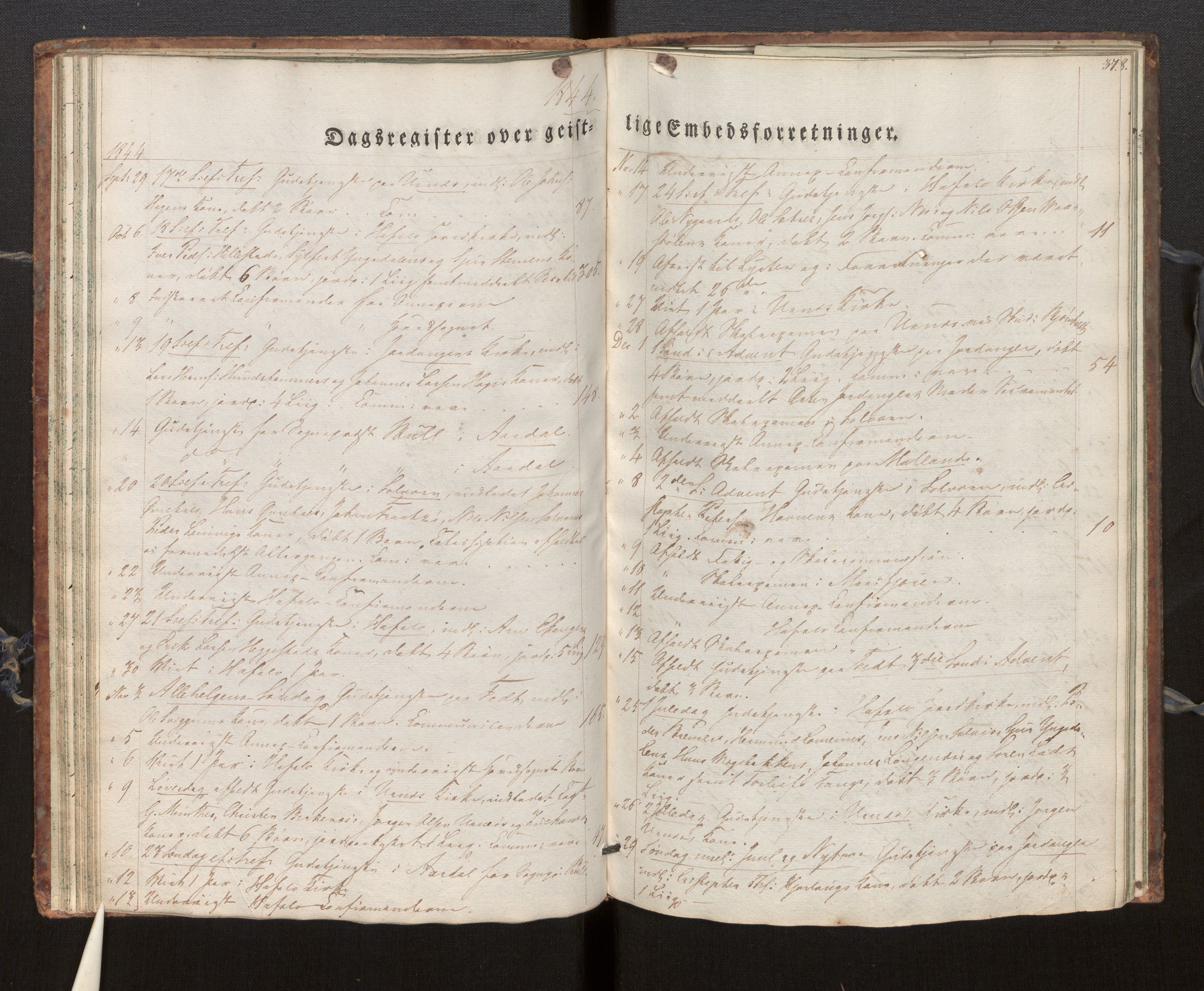 Hafslo sokneprestembete, SAB/A-80301/H/Haa/Haaf/L0001: Dagregister nr. F 1, 1834-1854, s. 37