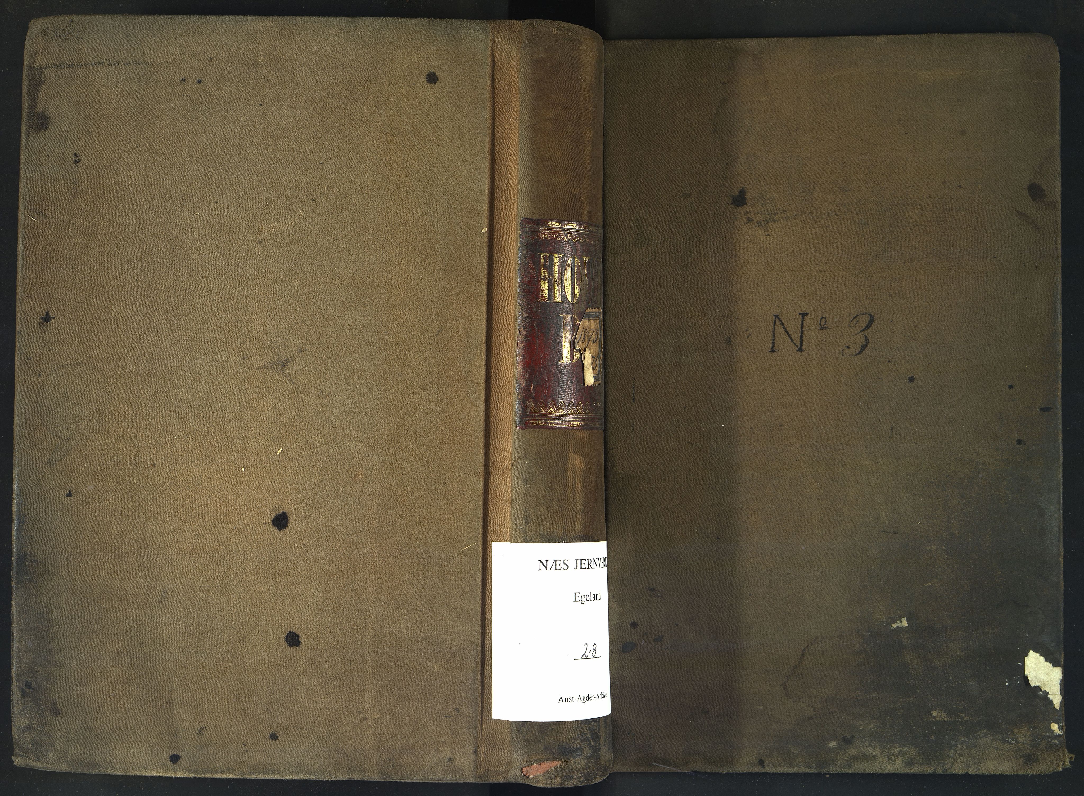 Egelands Verk, NESJ/NJM-002/02/L0008: Hovedbok (reg. på personer), 1873-1875