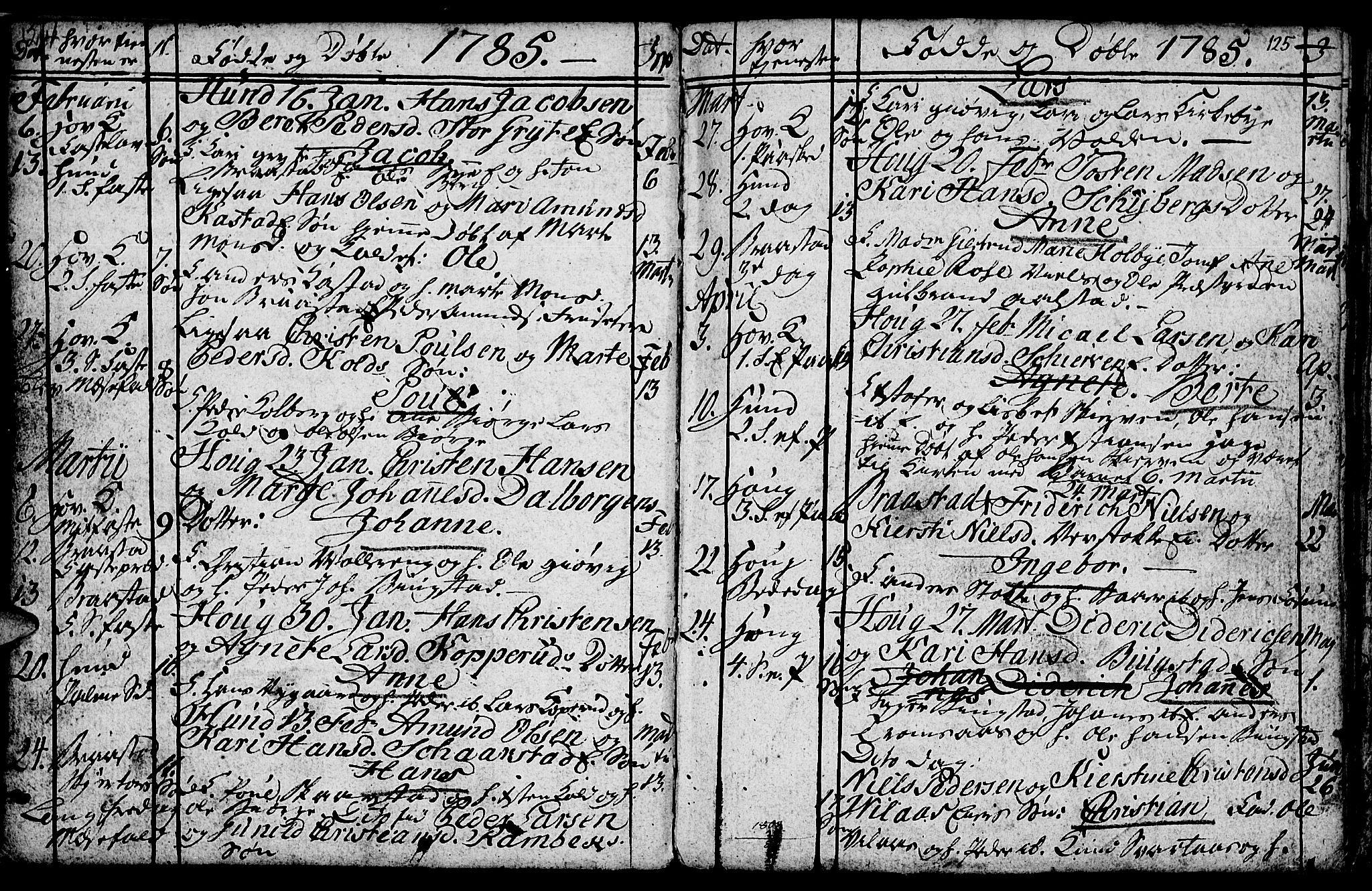 Vardal prestekontor, AV/SAH-PREST-100/H/Ha/Hab/L0001: Klokkerbok nr. 1, 1771-1790, s. 124-125