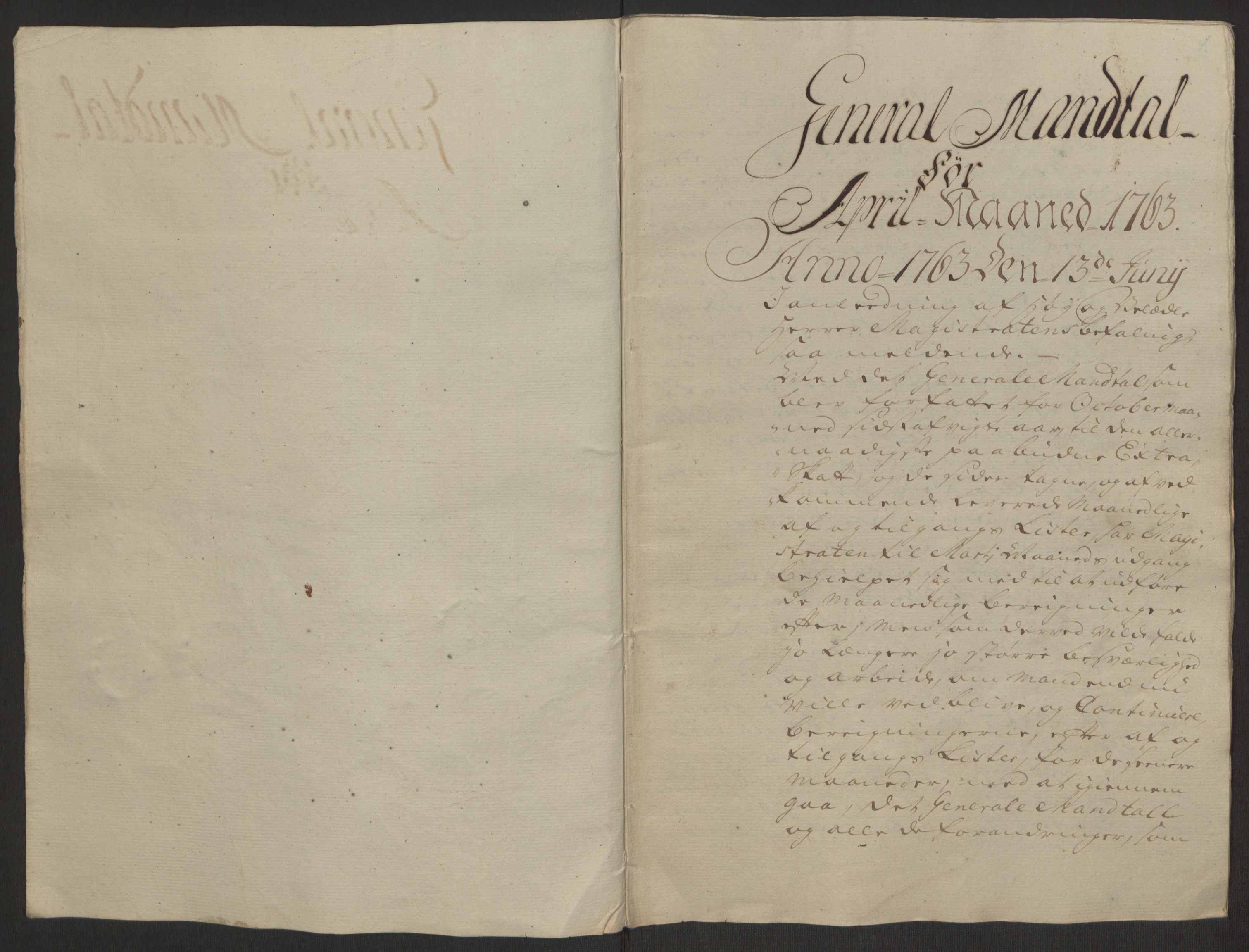 Rentekammeret inntil 1814, Reviderte regnskaper, Byregnskaper, AV/RA-EA-4066/R/Rp/L0366/0001: [P20] Kontribusjonsregnskap / Ekstraskatt, 1763, s. 71