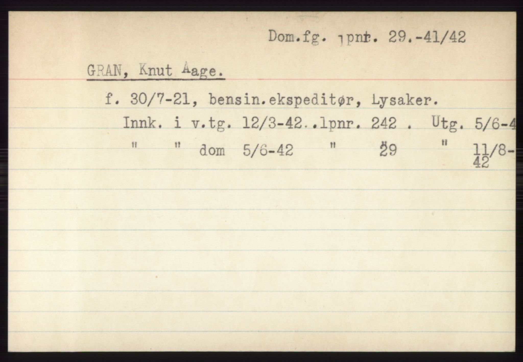 Statspolitiet - Hovedkontoret / Osloavdelingen, AV/RA-S-1329/C/Ck/Cke/L0003: Fangeregister; etternavn G - K, 1941-1945, s. 85