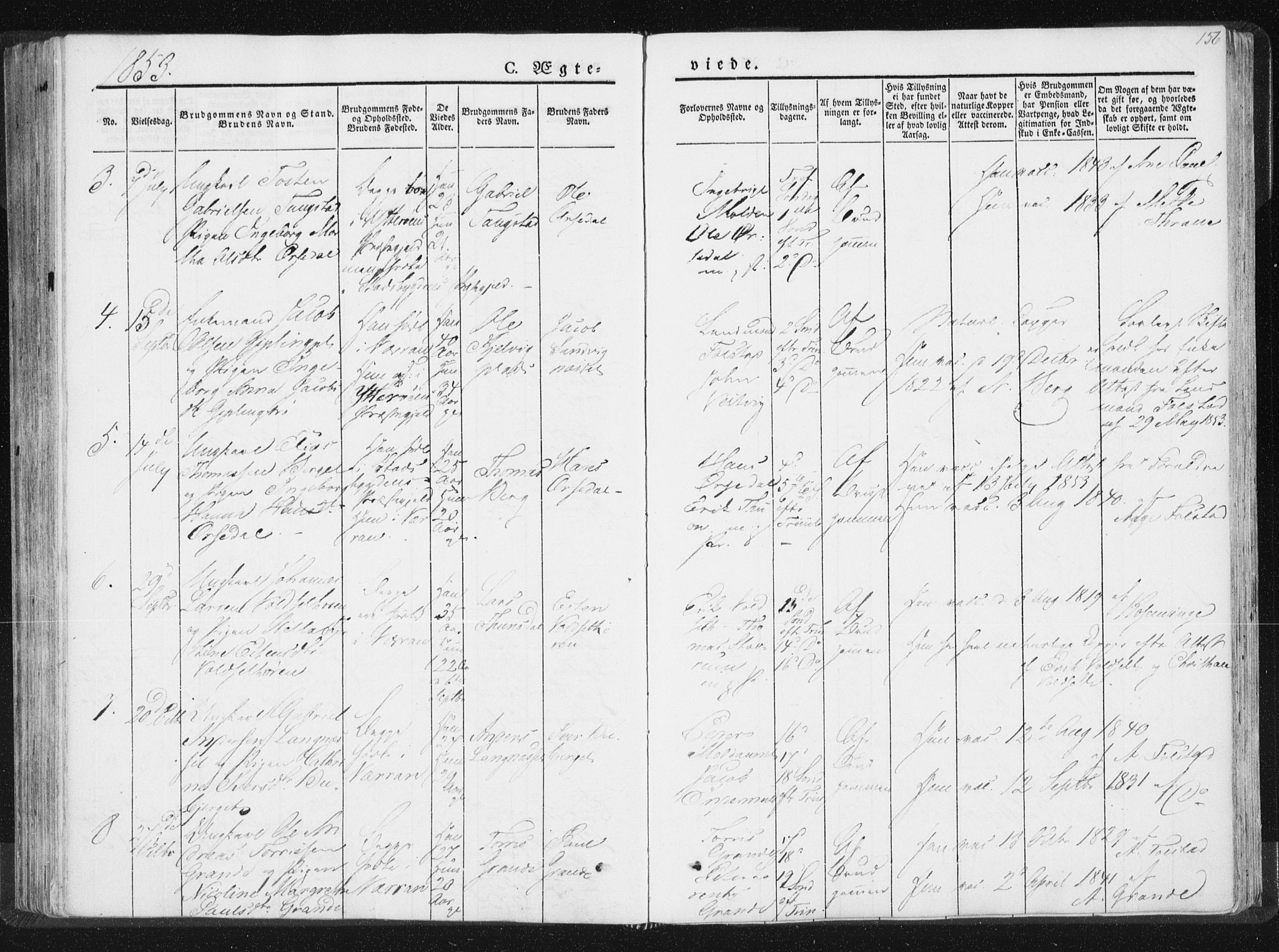 Ministerialprotokoller, klokkerbøker og fødselsregistre - Nord-Trøndelag, SAT/A-1458/744/L0418: Ministerialbok nr. 744A02, 1843-1866, s. 156