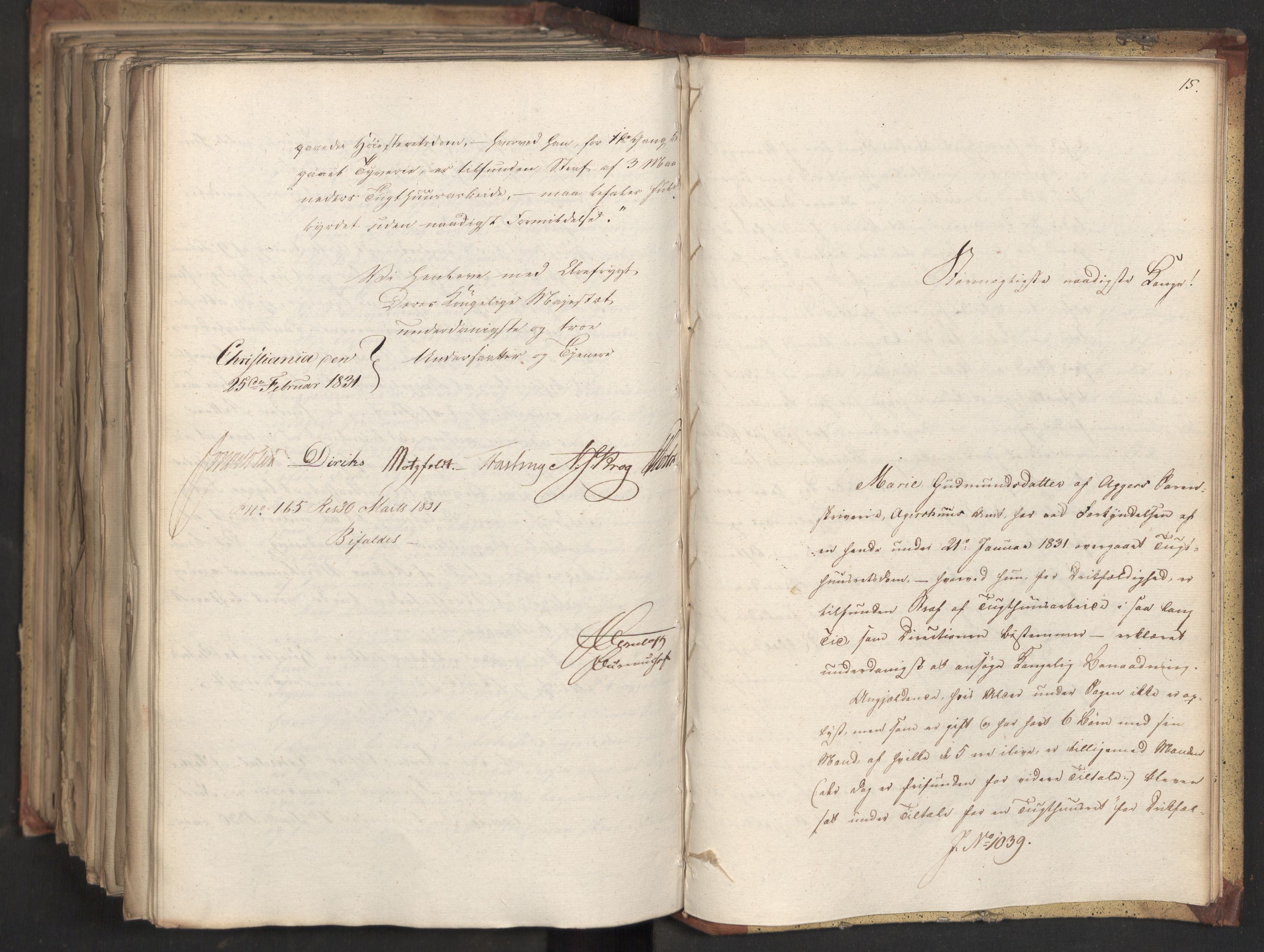 Statsrådsavdelingen i Stockholm, AV/RA-S-1003/D/Da/L0069: Regjeringsinnstillinger nr. 877-1046, 1831, s. 576