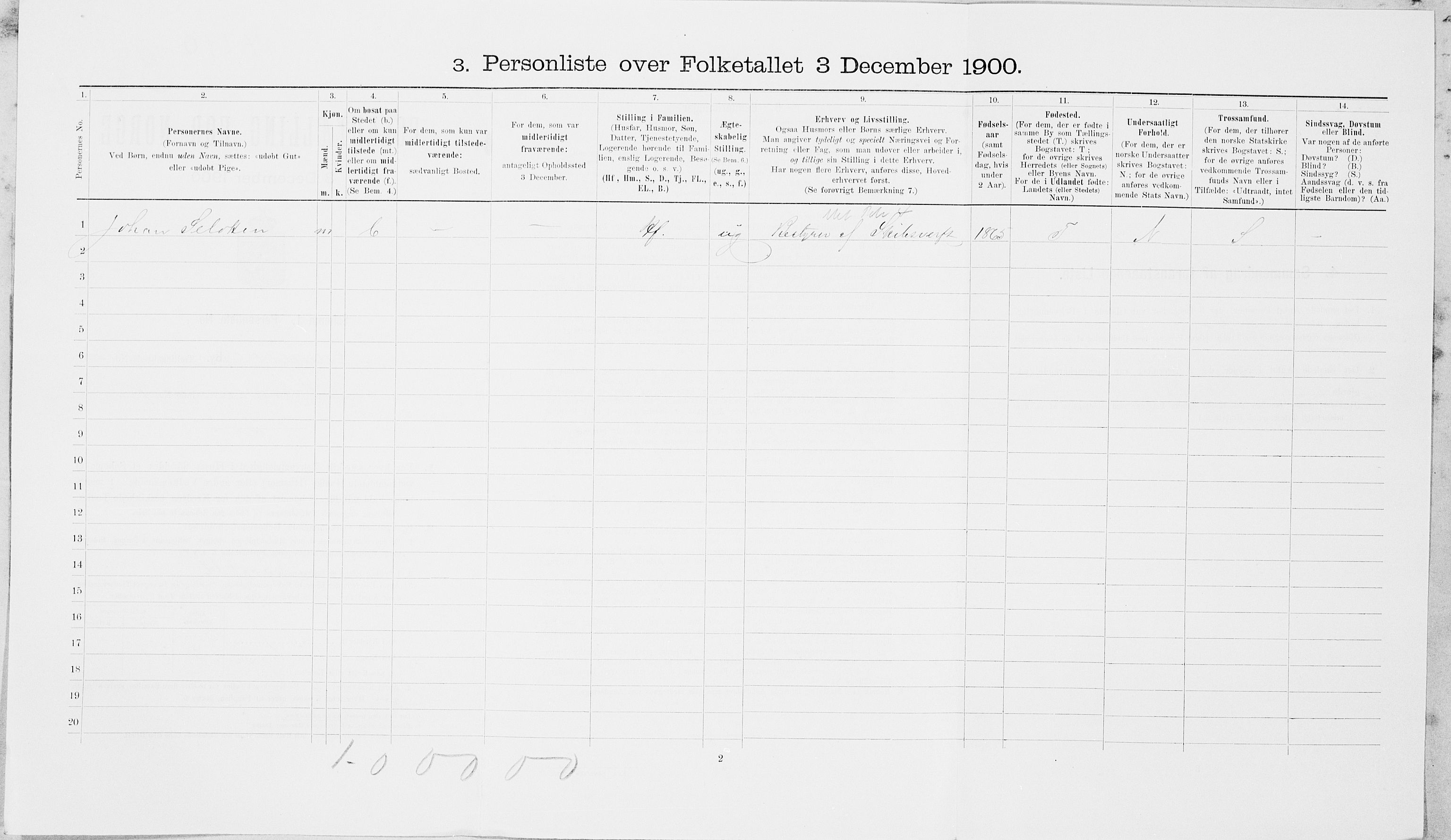 SAT, Folketelling 1900 for 1703 Namsos ladested, 1900, s. 136