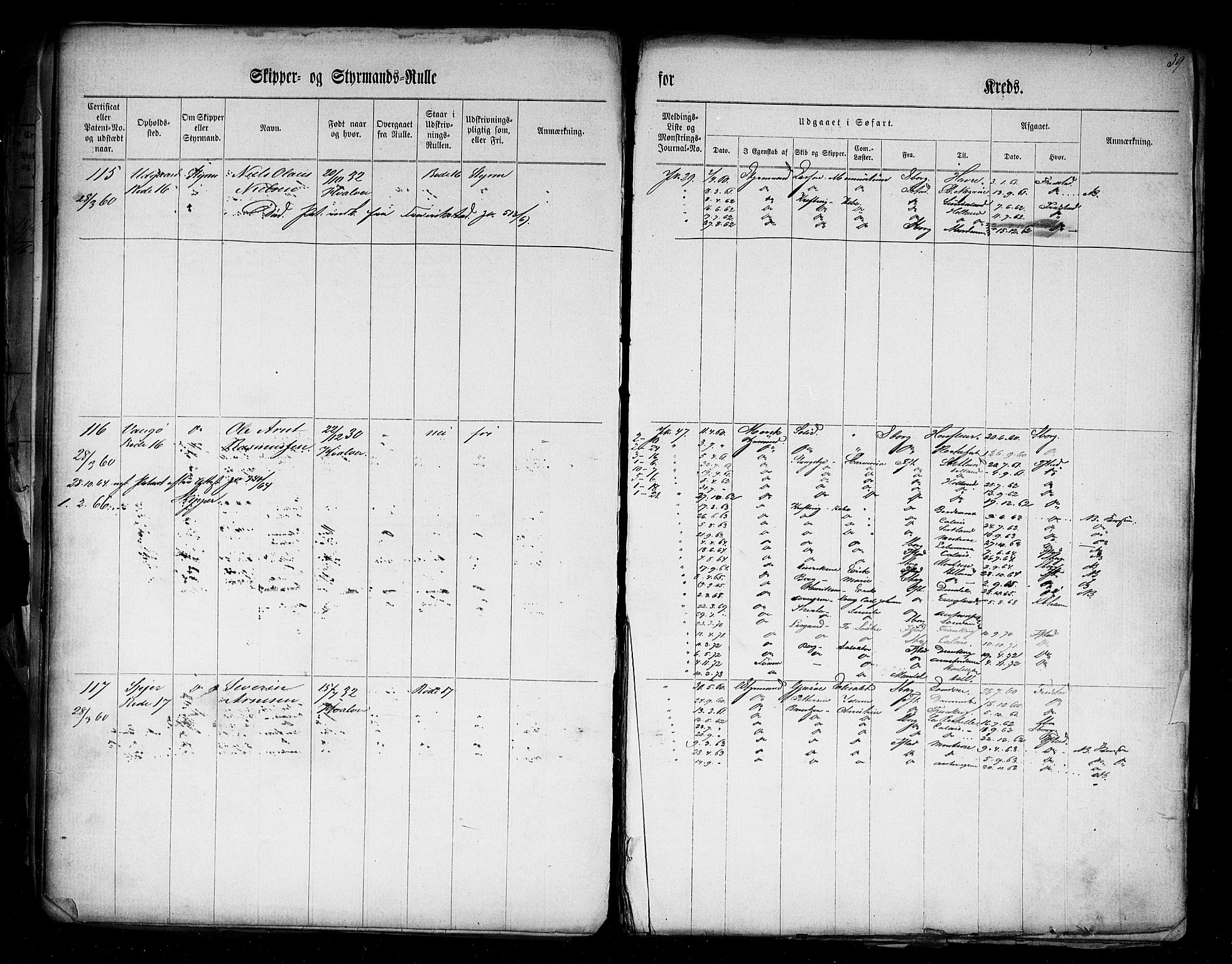 Fredrikstad mønstringskontor, AV/SAO-A-10569b/F/Fc/Fcd/L0001: Skipper og styrmannsrulle, 1860-1868, s. 41
