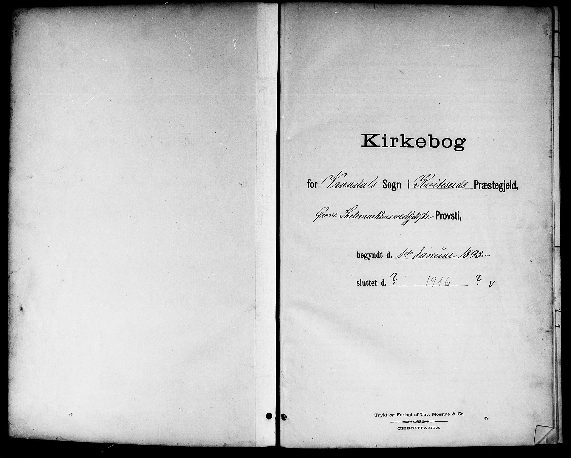 Kviteseid kirkebøker, SAKO/A-276/G/Gc/L0001: Klokkerbok nr. III 1, 1893-1916